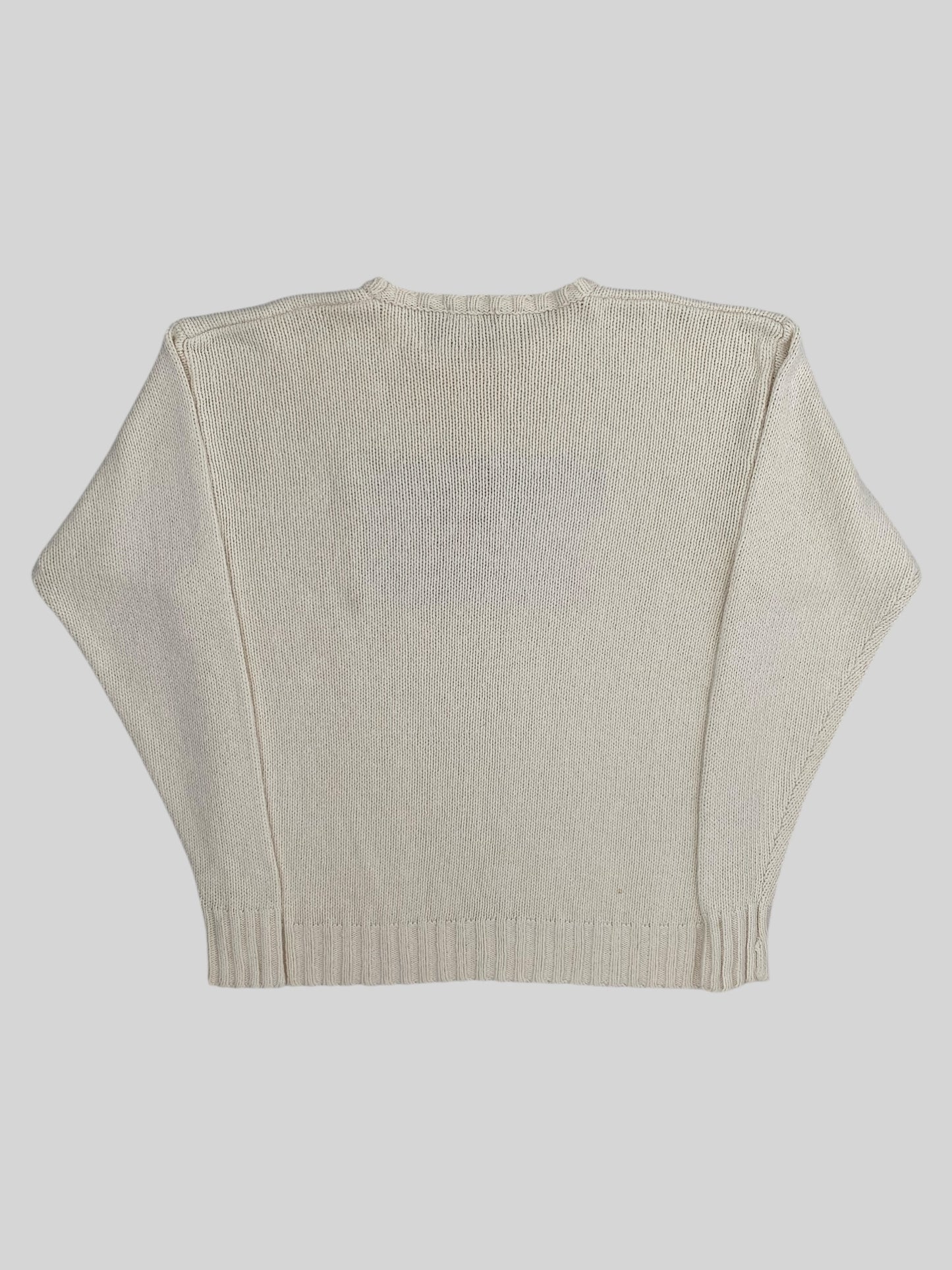 Authentic Vintage Polo Ralph Lauren Knitted USA Jumper Cream X-Large