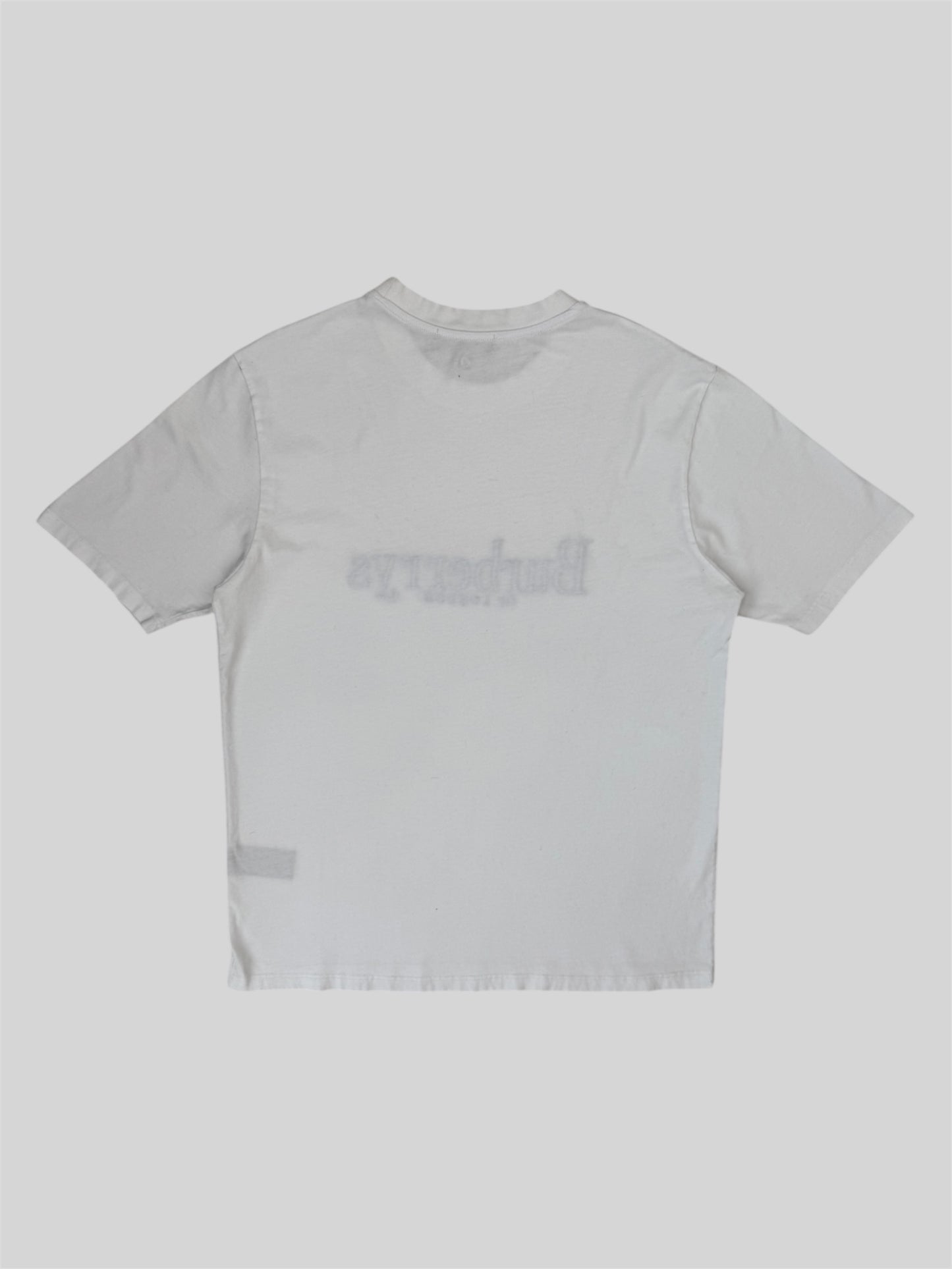 Authentic Vintage Burberry Embroidered Spellout T Shirt White Medium Made In Italy