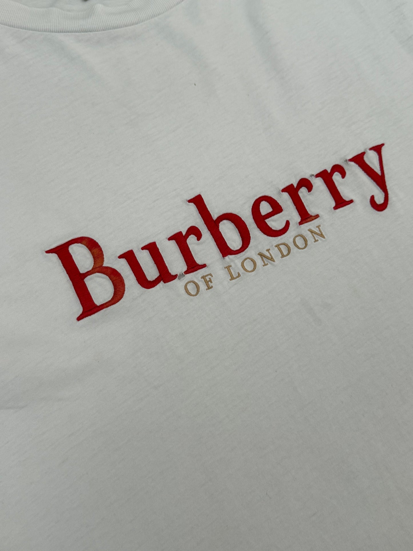 Authentic Vintage Burberry Embroidered Spellout Shirt White X-Small