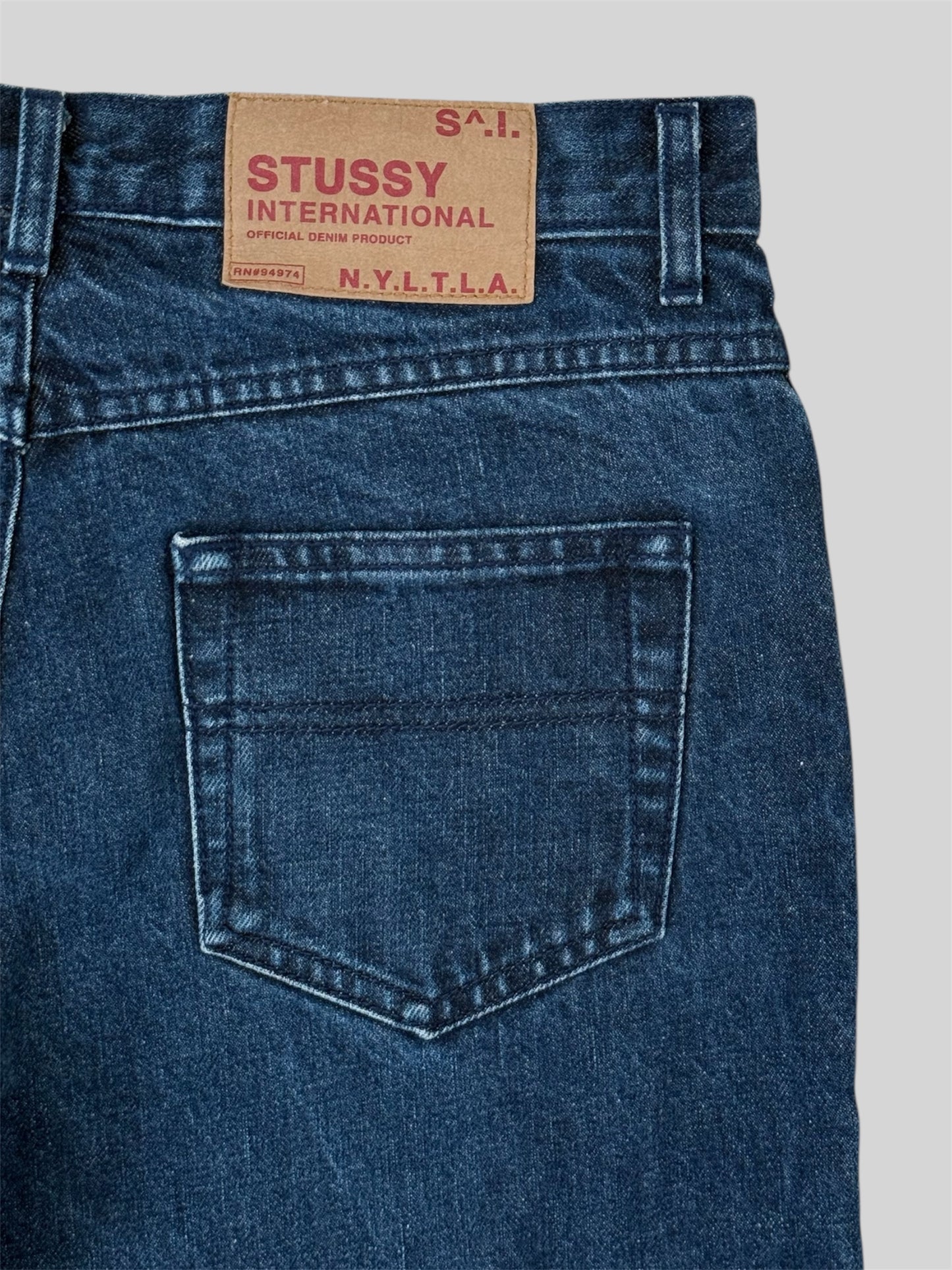 Rare Vintage Stussy 1990s Women’s Slim Fit Jeans Blue Size 7 (W30 L30)
