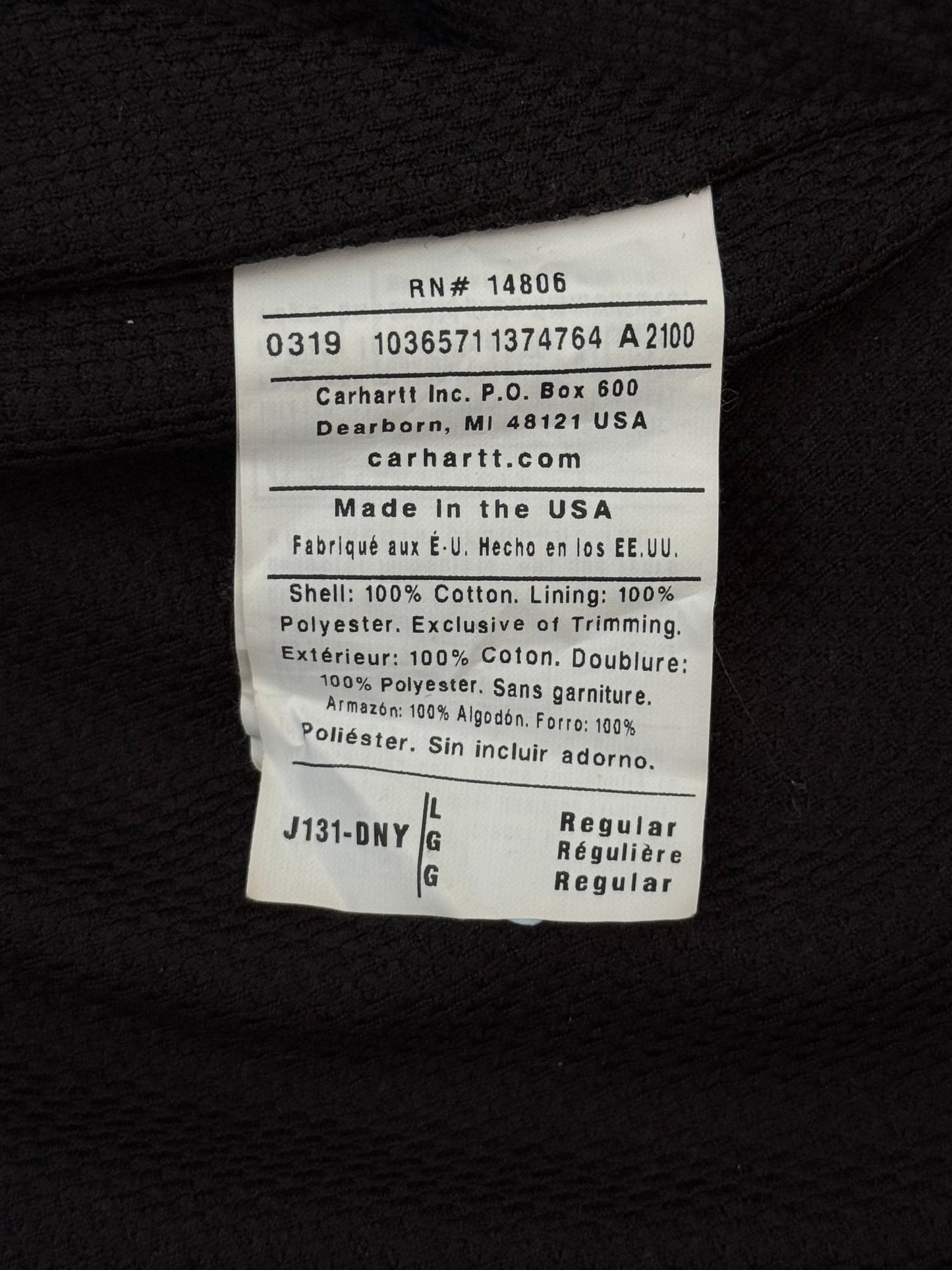 Carhartt 2019 Blanket Lined American Active Jacket J131 DNY Navy Large
