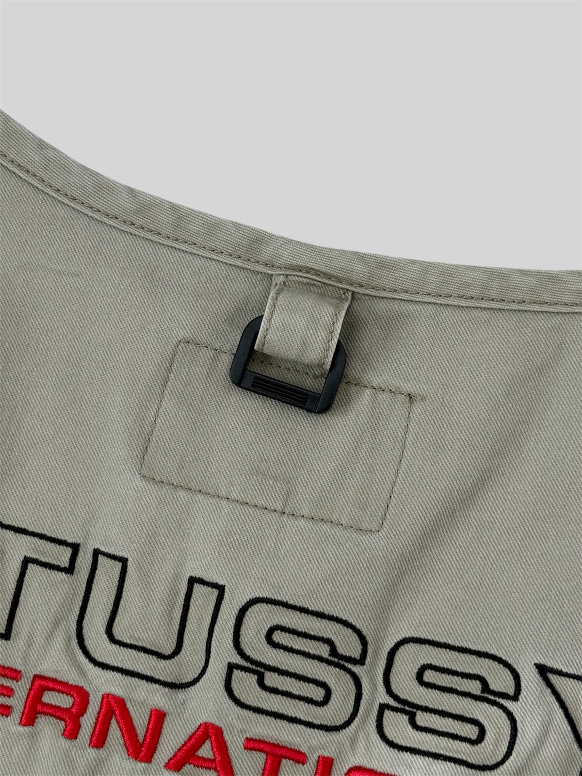 Modern Stussy International Embroidered Mason Utility Vest Beige Medium
