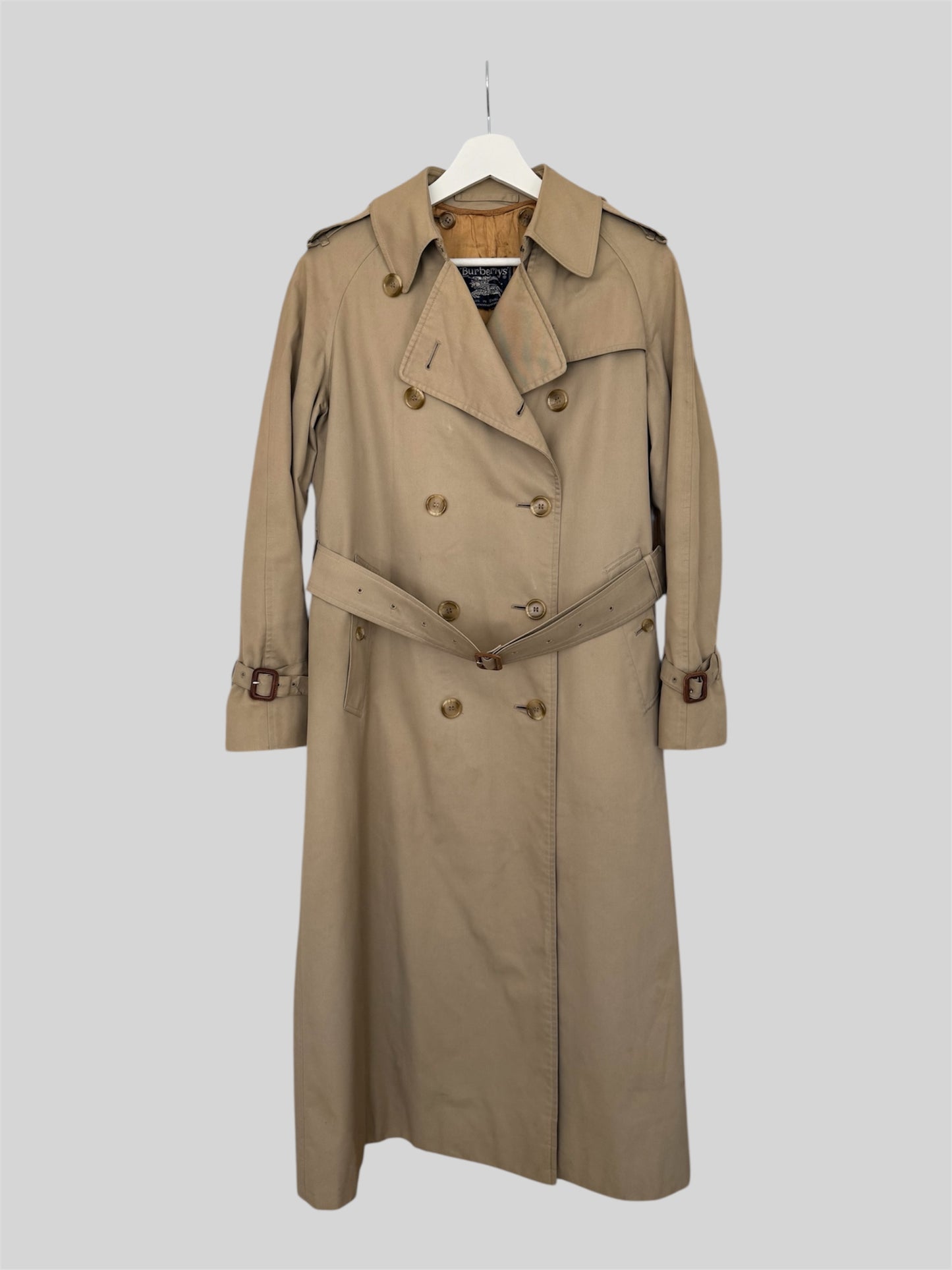 Rare Vintage Burberry Women’s Relaxed Fit Trench Coat & Inner Lining Size 8 Long