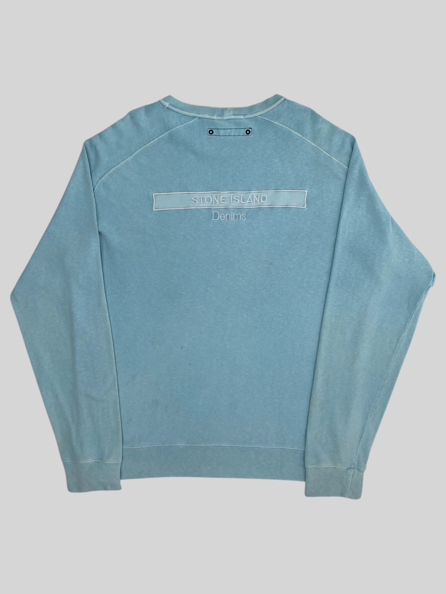 Authentic Stone Island Denim 2004 Pullover Sweatshirt Light Blue X-Large