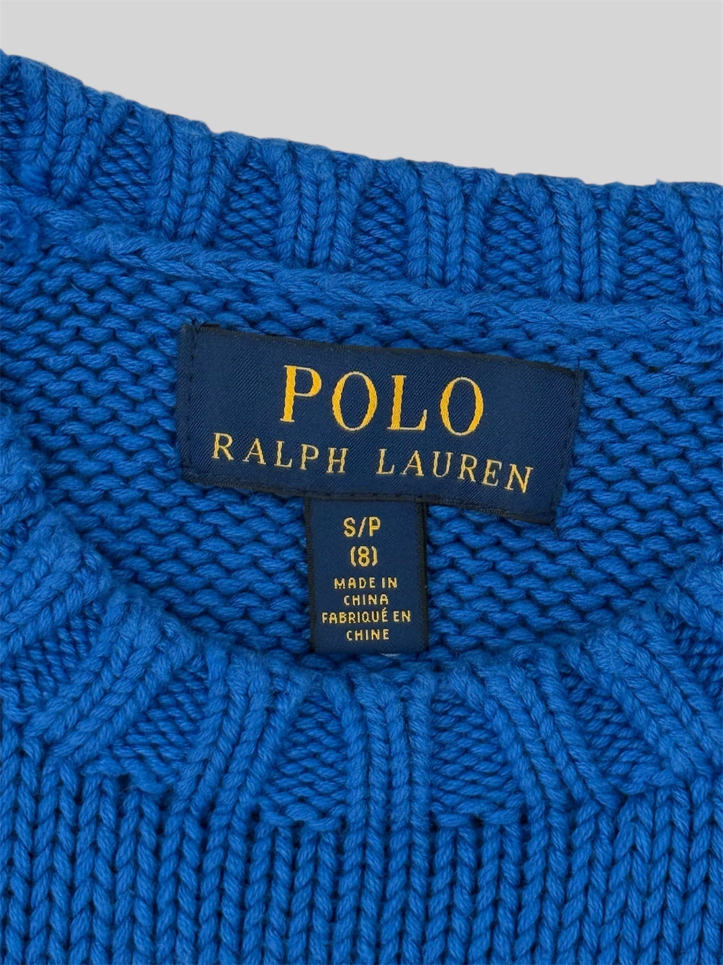 Authentic Polo Ralph Lauren USA Knitted Jumper Blue Small (8)
