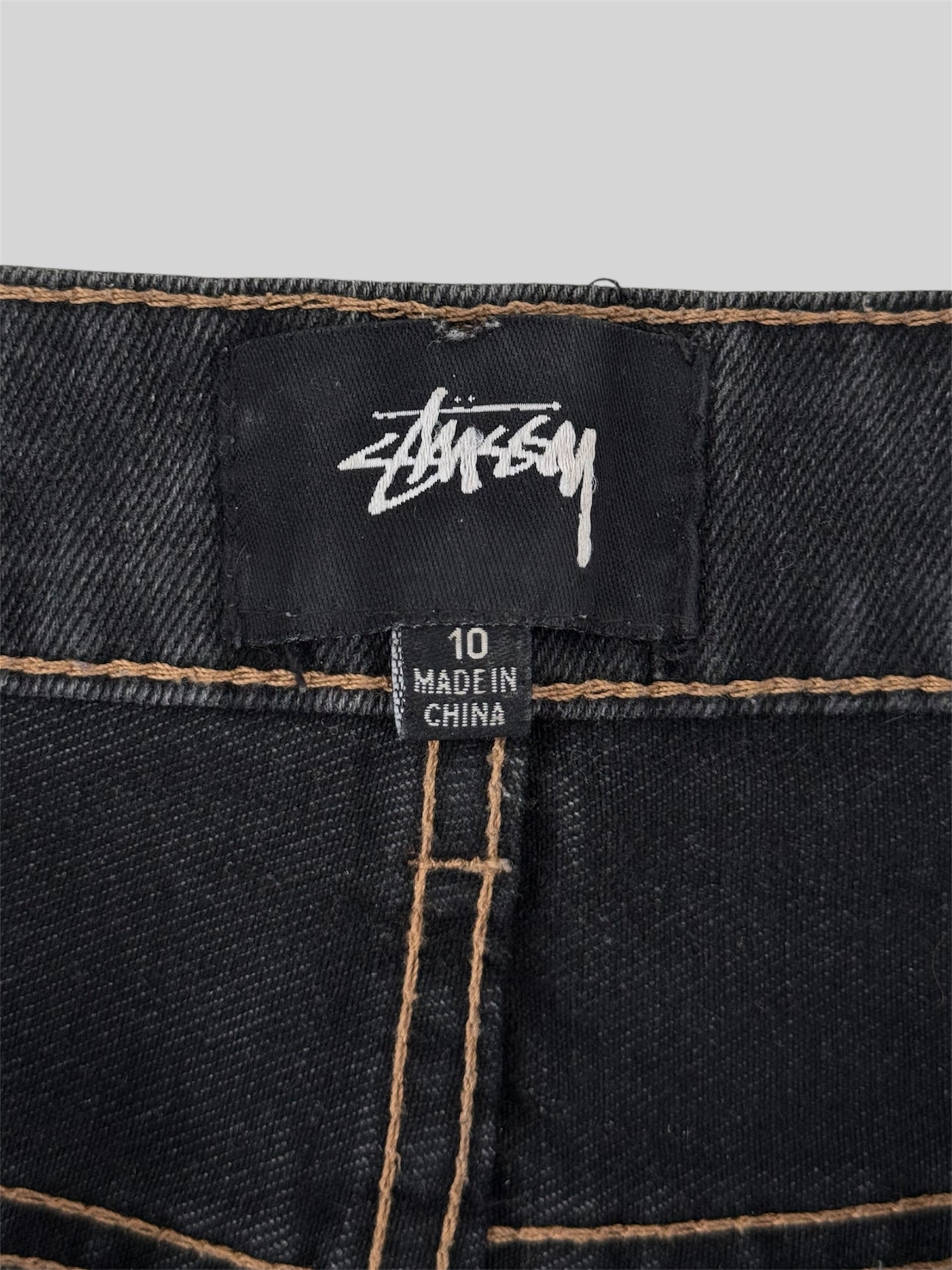 Modern Stussy Short Denim Straight Pencil Skirt Black Size 10