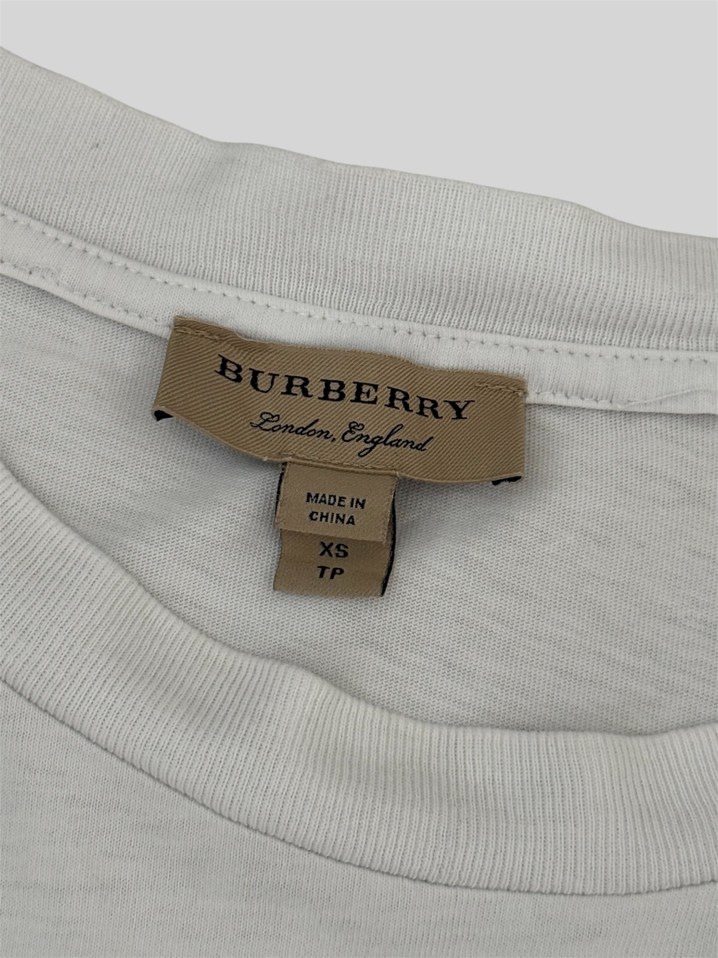 Authentic Vintage Burberry Embroidered Spellout Shirt White X-Small