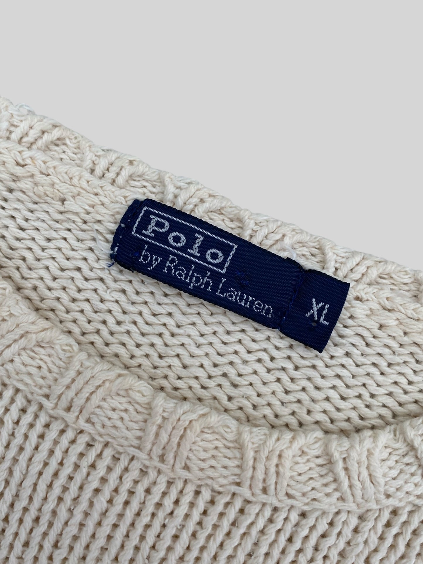 Authentic Vintage Polo Ralph Lauren Knitted USA Jumper Cream X-Large