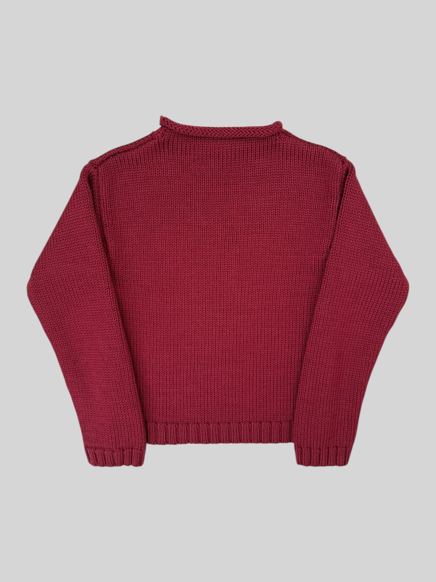 Vintage Burberry Kids Nova Check Emblem Knitted Jumper Red Age 8