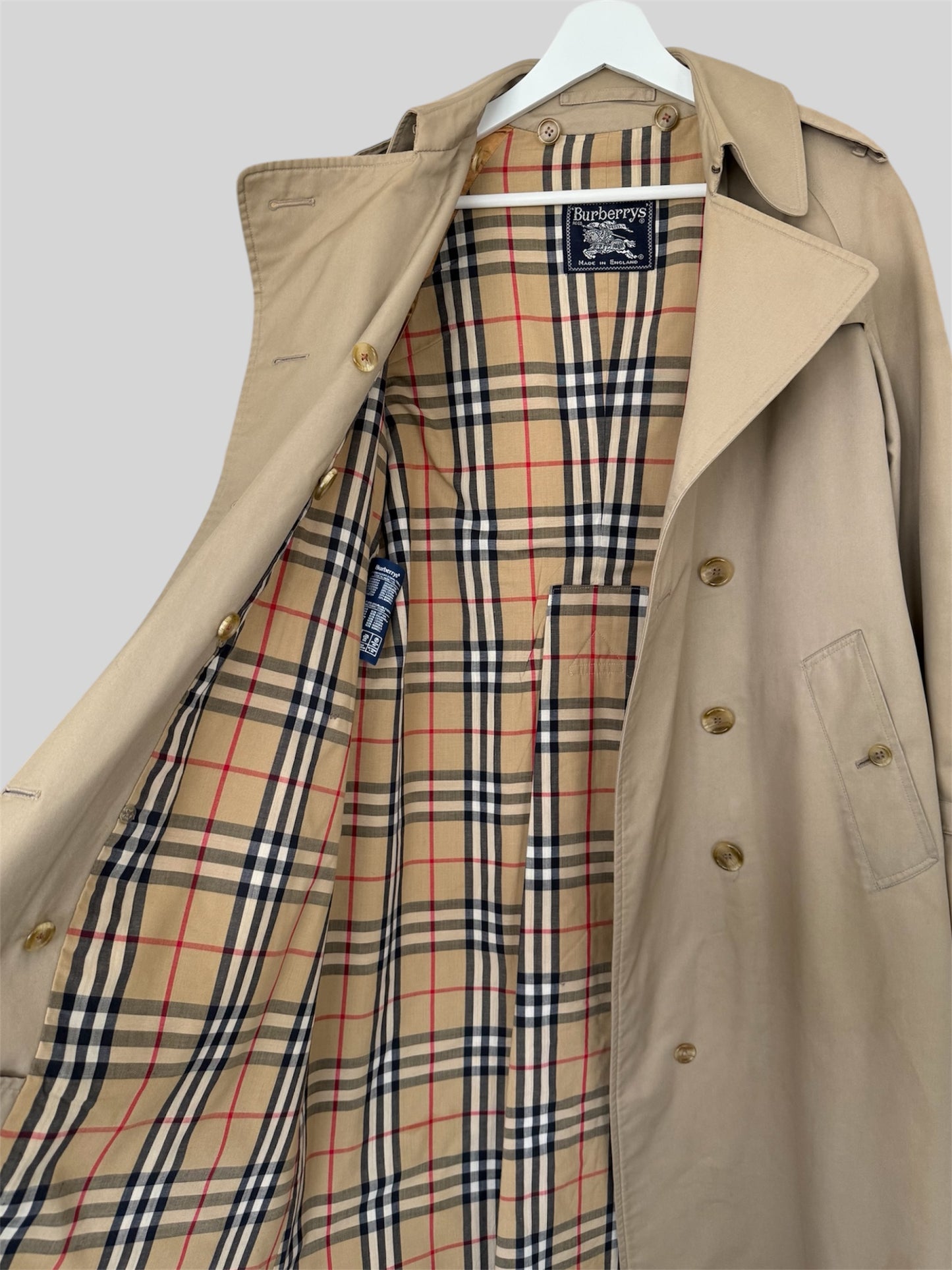 Rare Vintage Burberry Women’s Relaxed Fit Trench Coat & Inner Lining Size 8 Long