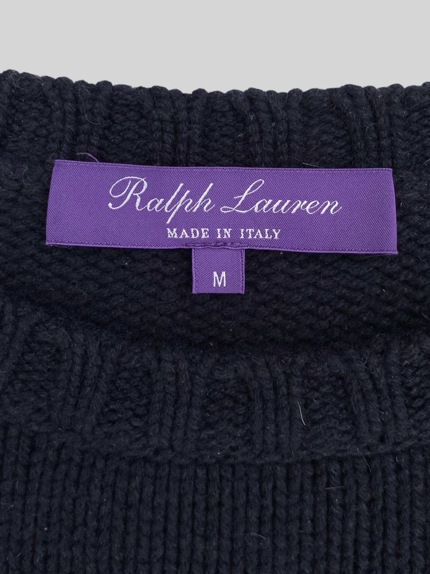 Authentic Ralph Lauren Purple Label USA Knitted Jumper Navy Medium