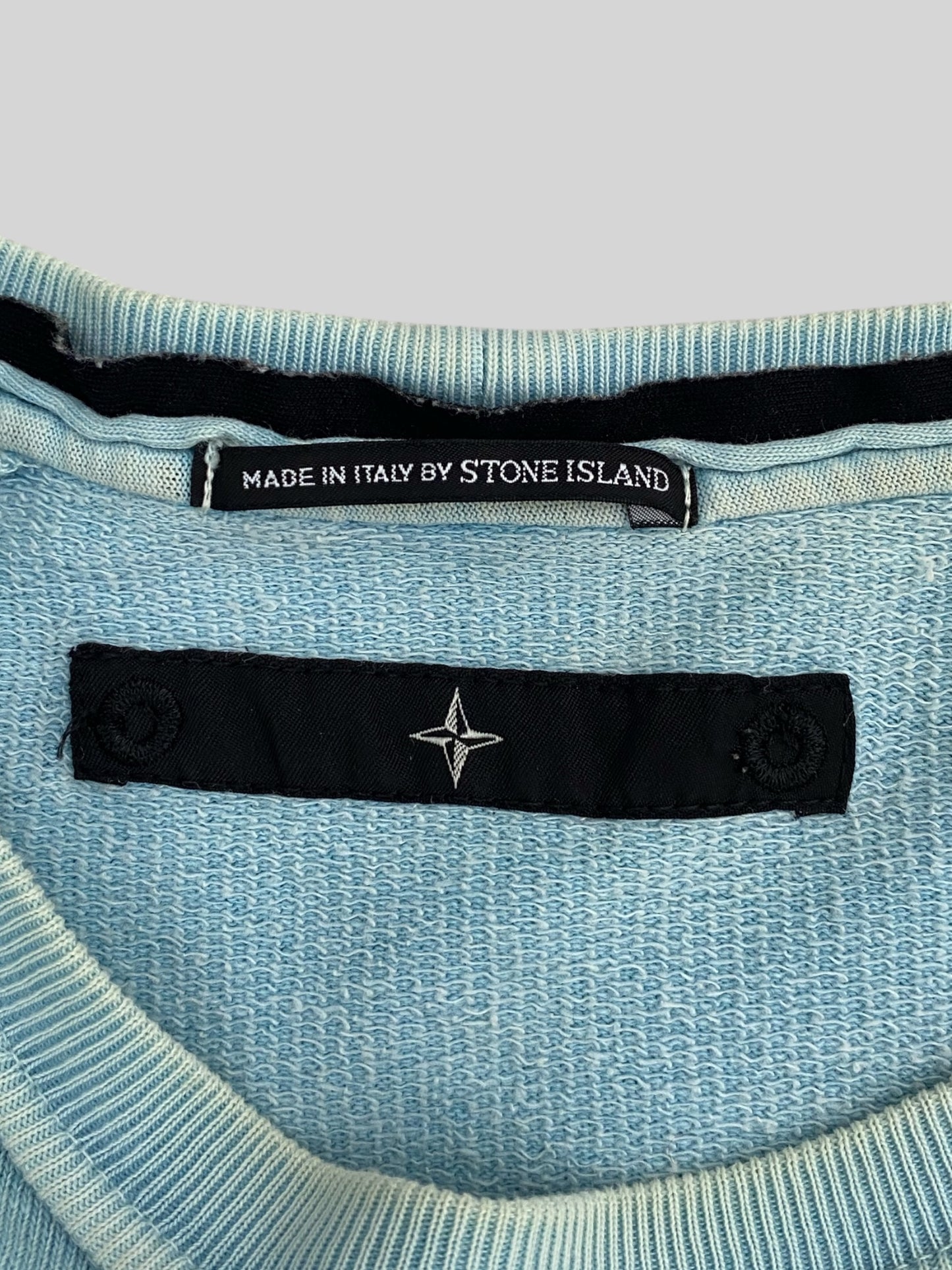Authentic Stone Island Denim 2004 Pullover Sweatshirt Light Blue X-Large