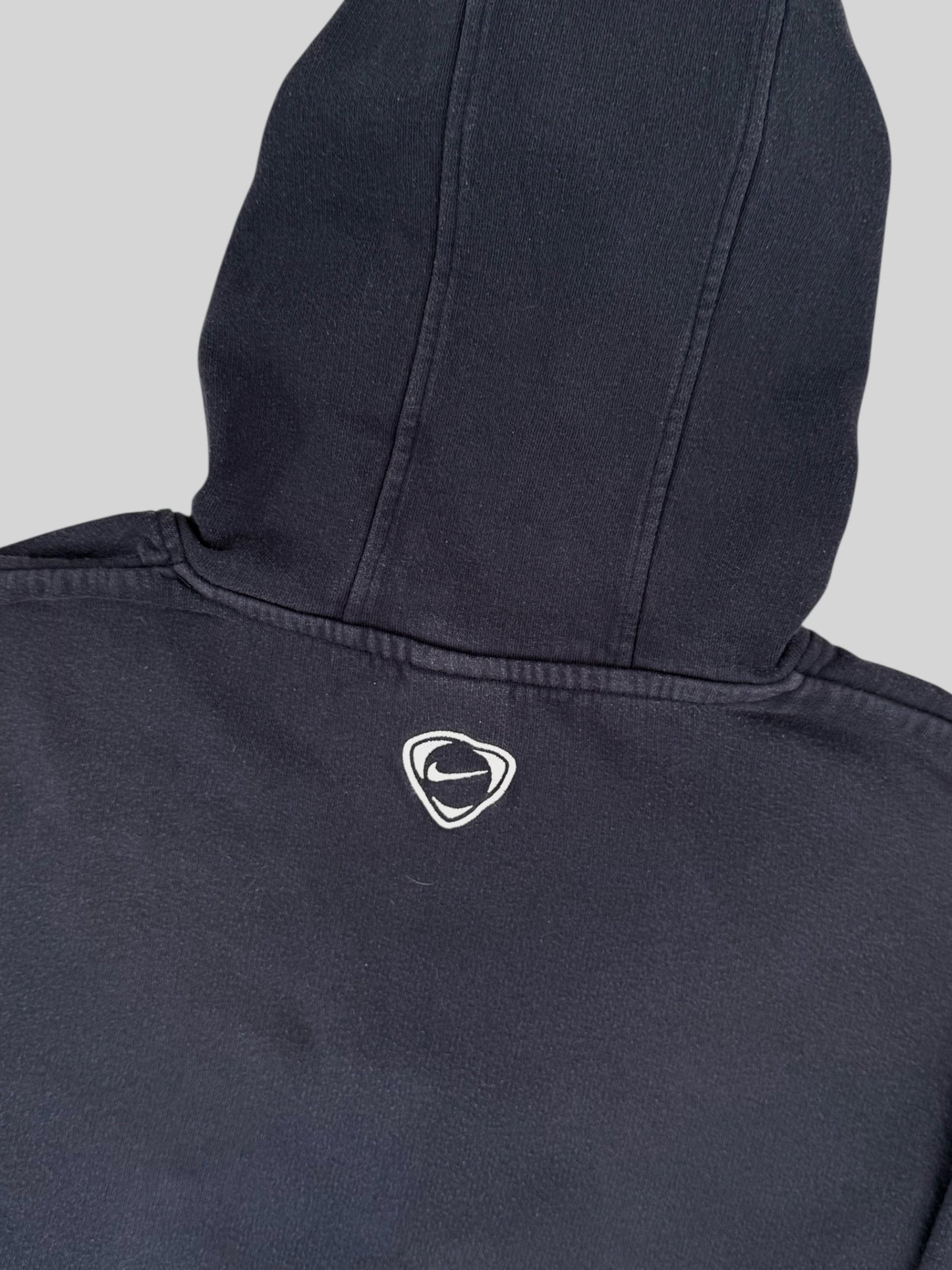 Vintage Nike Embroidered Logo Pullover Hoodie Navy Large