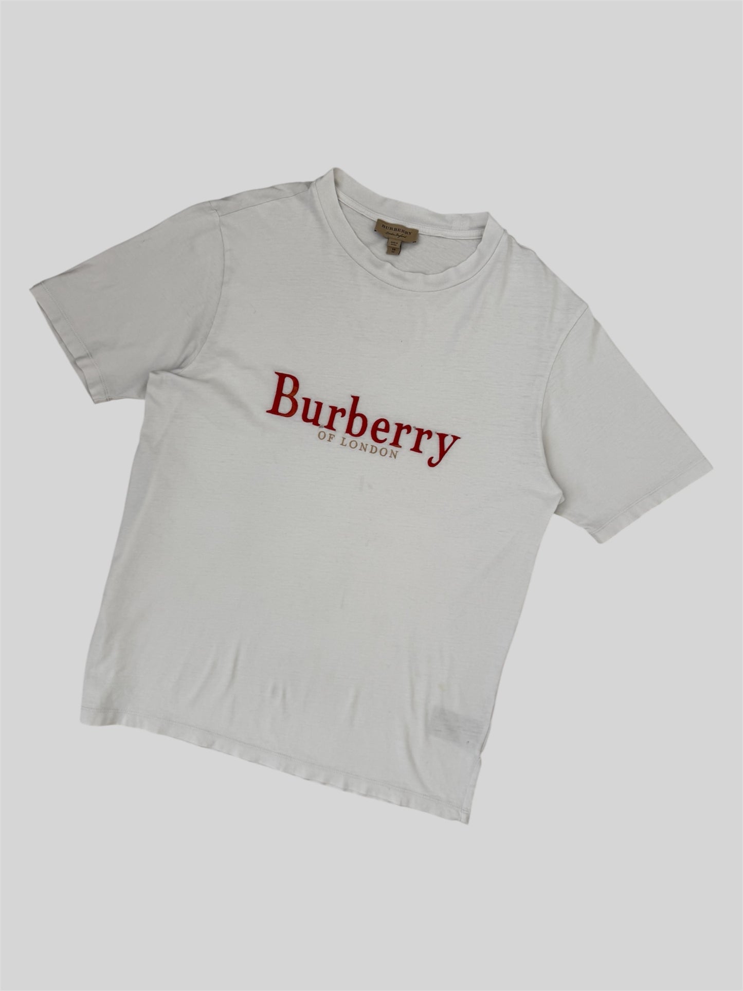 Authentic Vintage Burberry Embroidered Spellout Shirt White X-Small