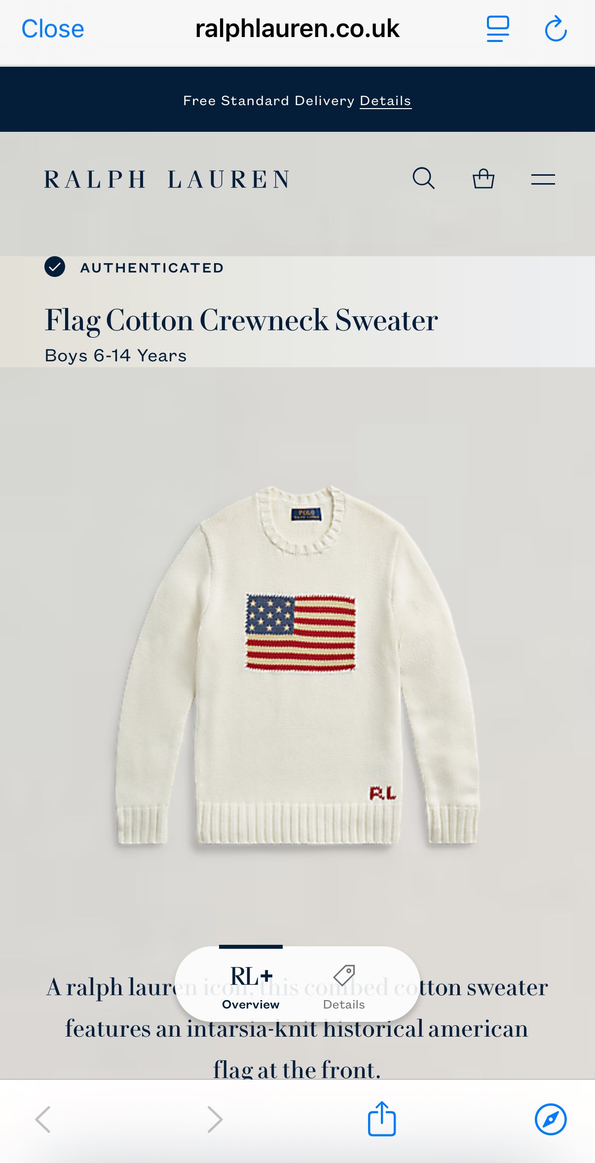 Authentic Polo Ralph Lauren USA Knitted Pullover Jumper White XL £185RRP QR scan