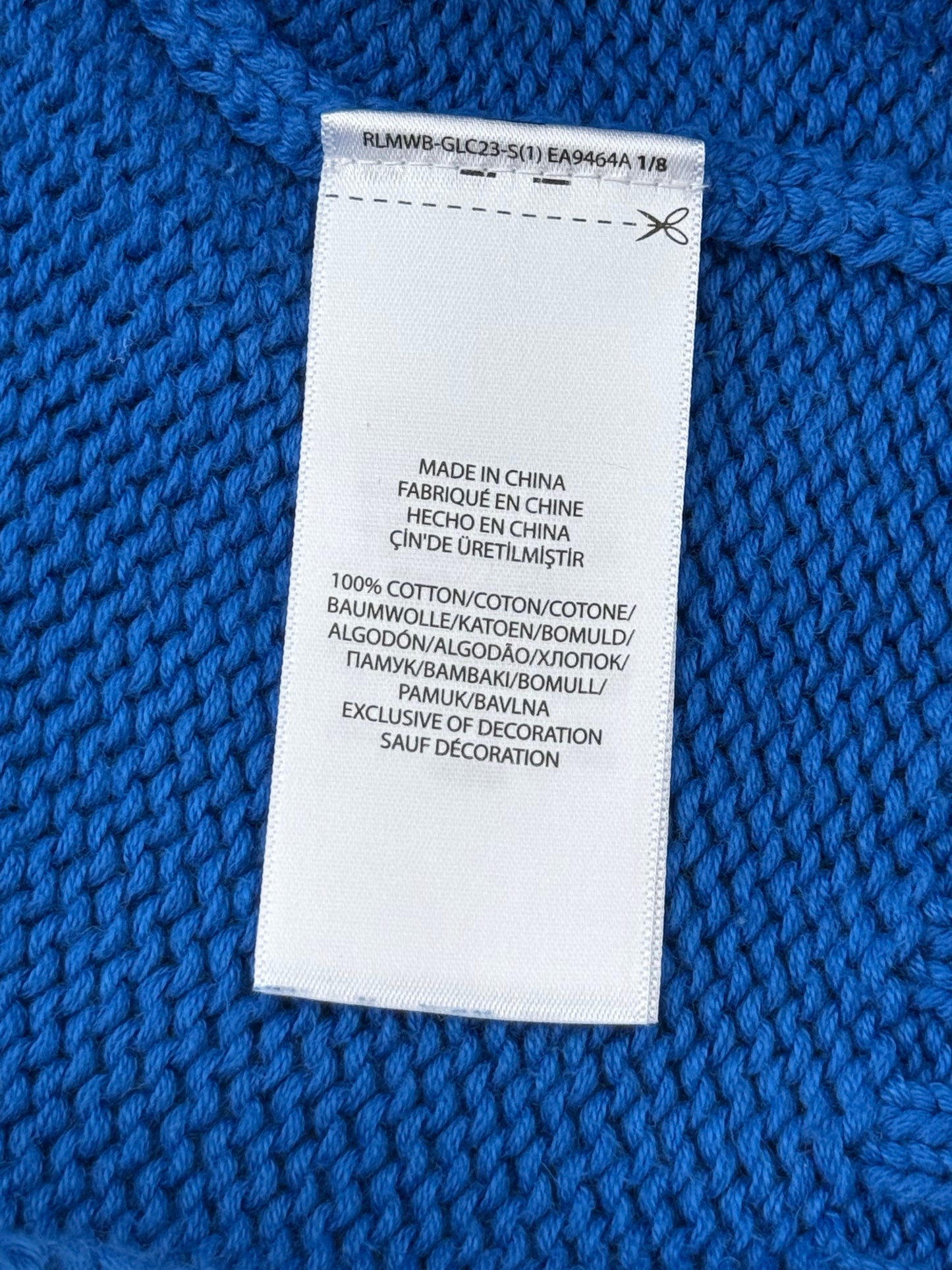 Authentic Polo Ralph Lauren USA Knitted Jumper Blue Small (8)