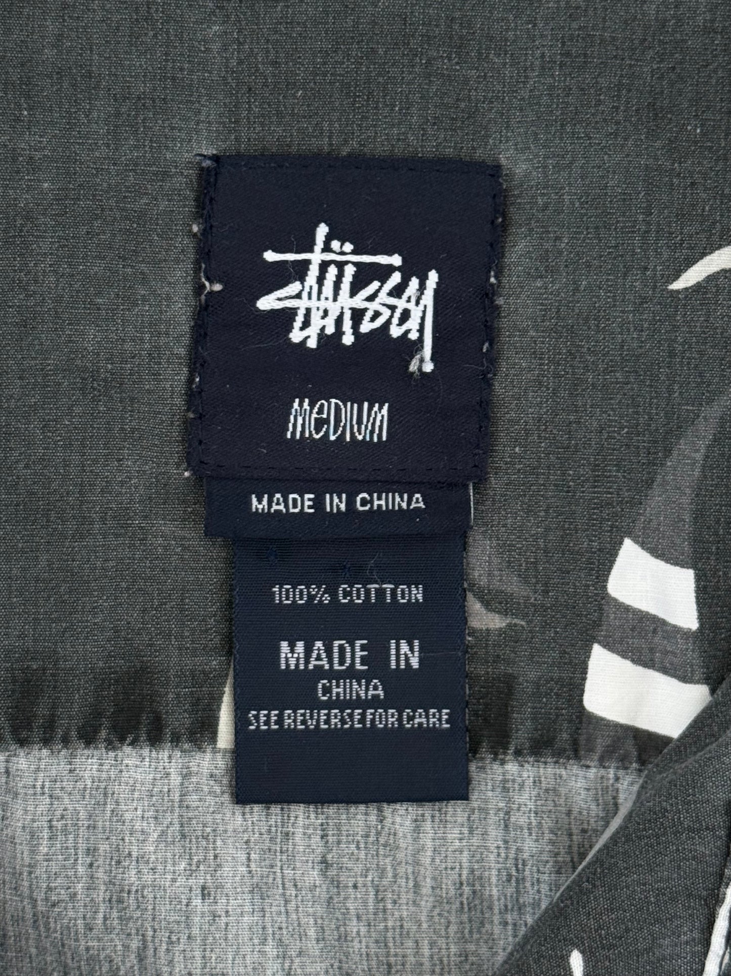 Rare Vintage Stussy 2000s Button Up Summer Sailboat Shirt Grey Medium