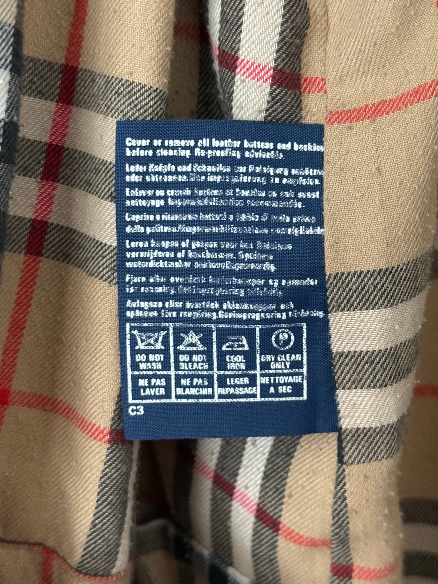 Vintage Burberry Women’s Regular Fit Full Length Trench Coat Beige Size 14 Long