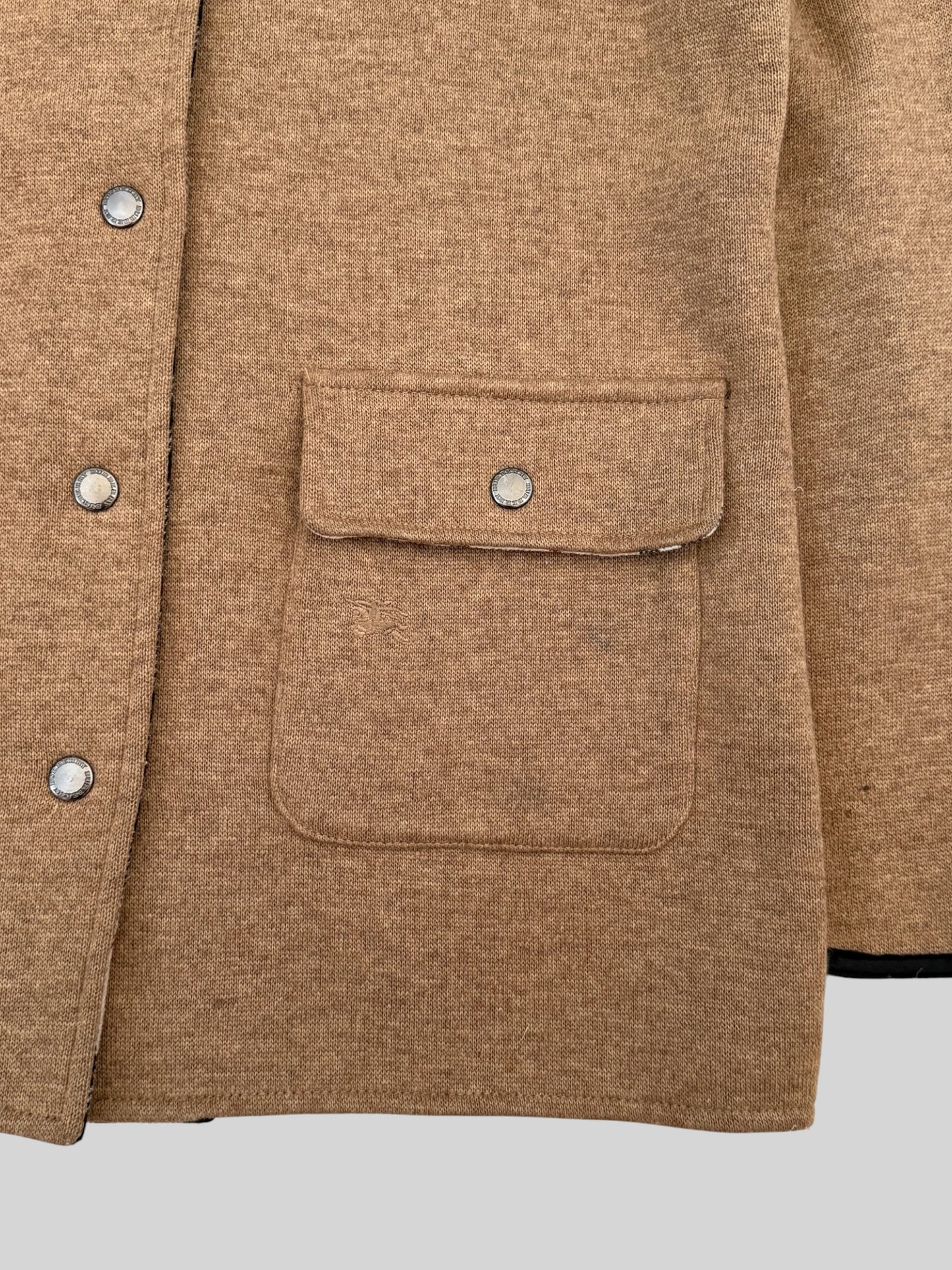 Authentic 2007 Burberry Nova Check Lined Wool Blend Coat Dark Beige Medium