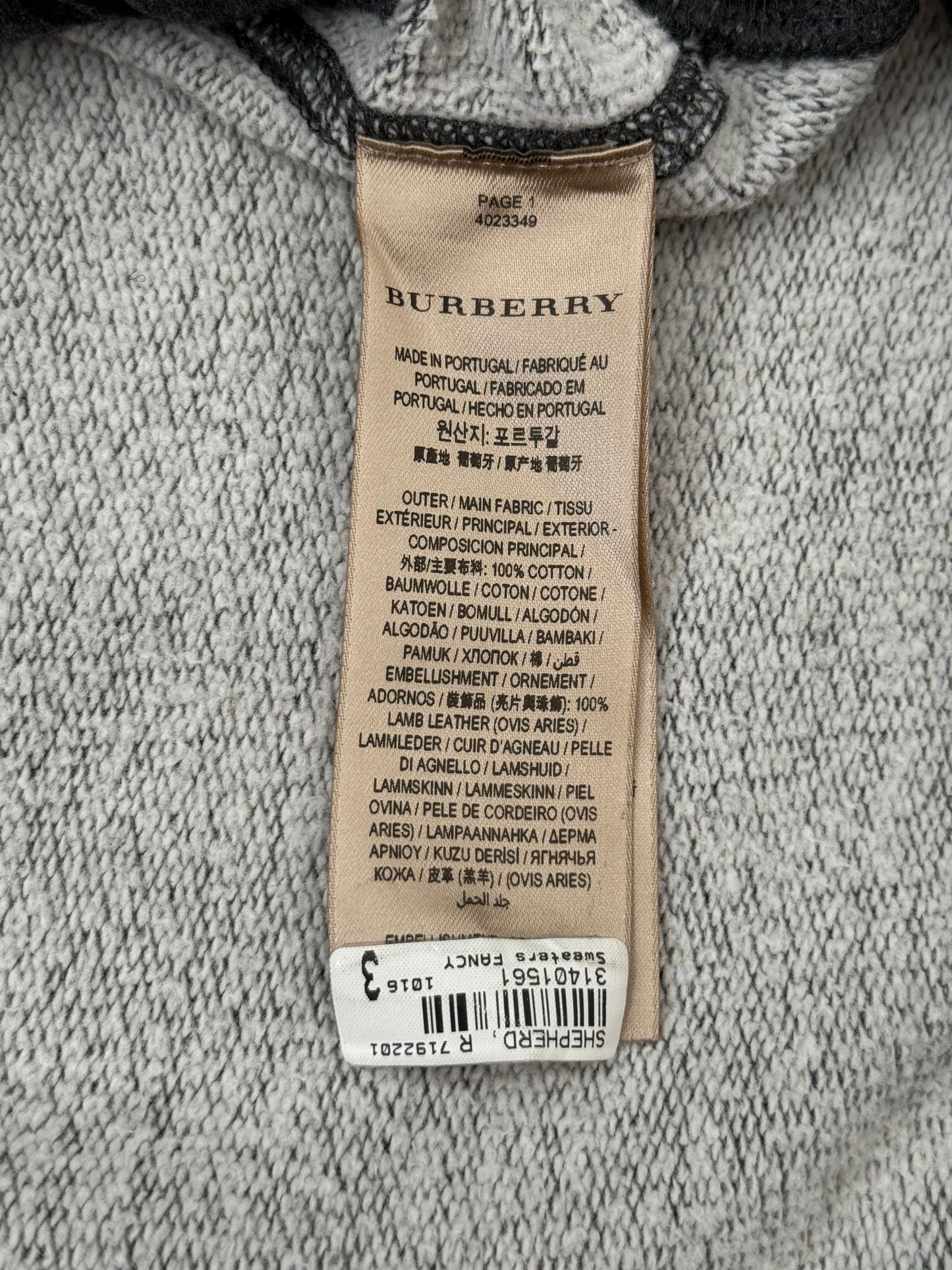 Authentic Burberry Embroidered Camo Horse Pullover Sweatshirt Dark Grey Large