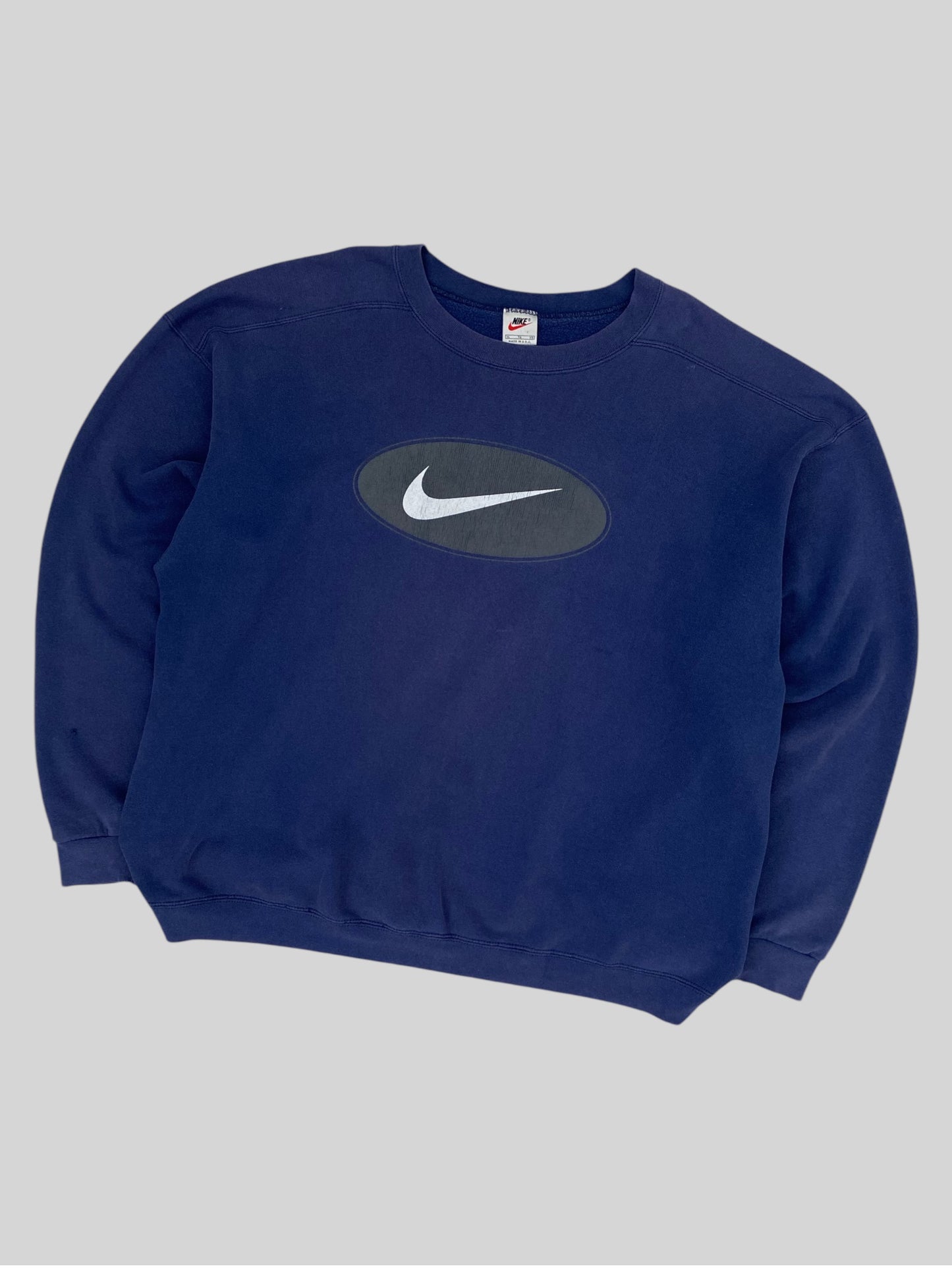 Vintage Nike Centre Swoosh Pullover Sweatshirt Navy X-Large