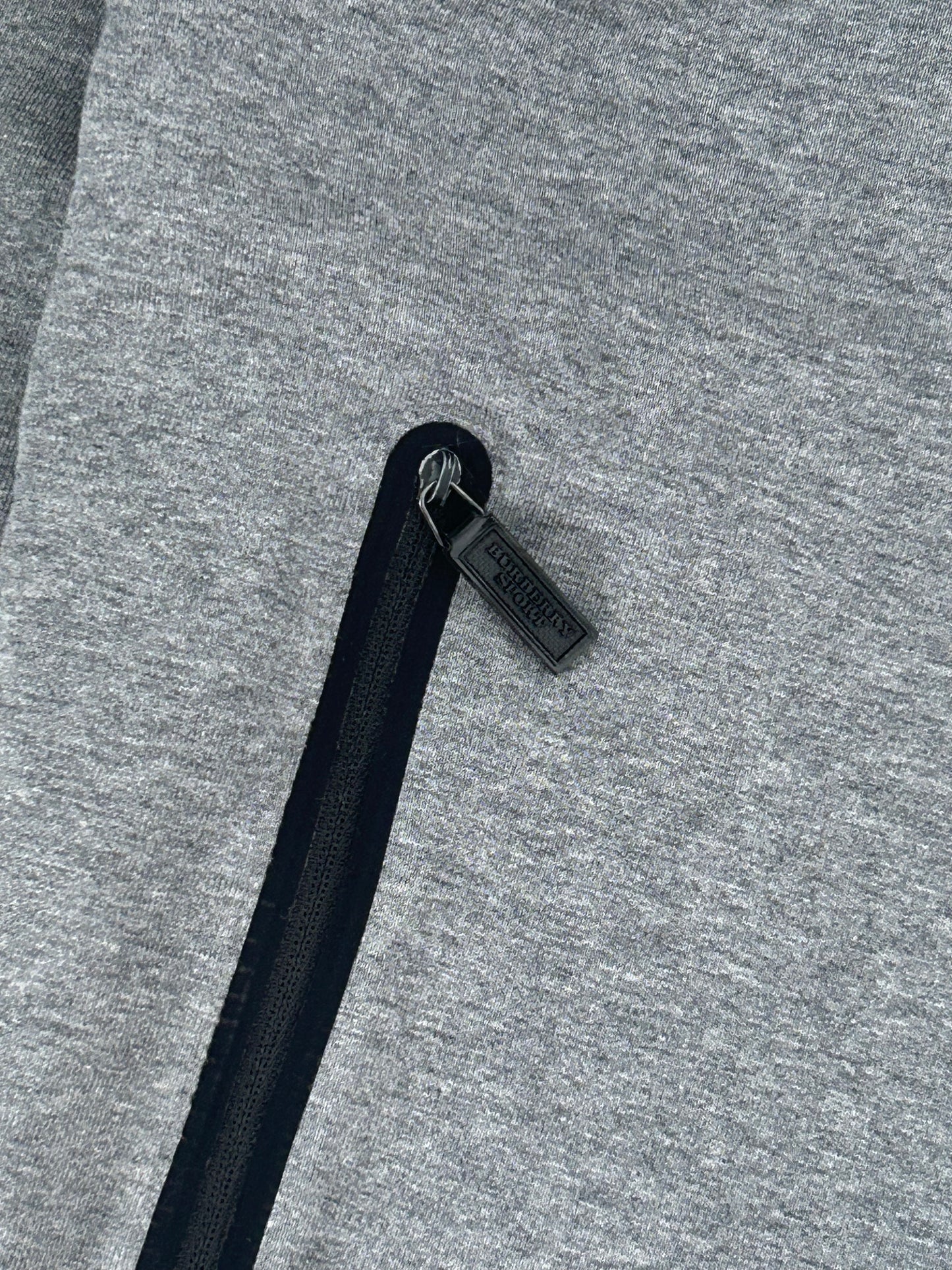 Vintage Burberry Sport Spellout Full Zip Active Hoodie Light Grey Large