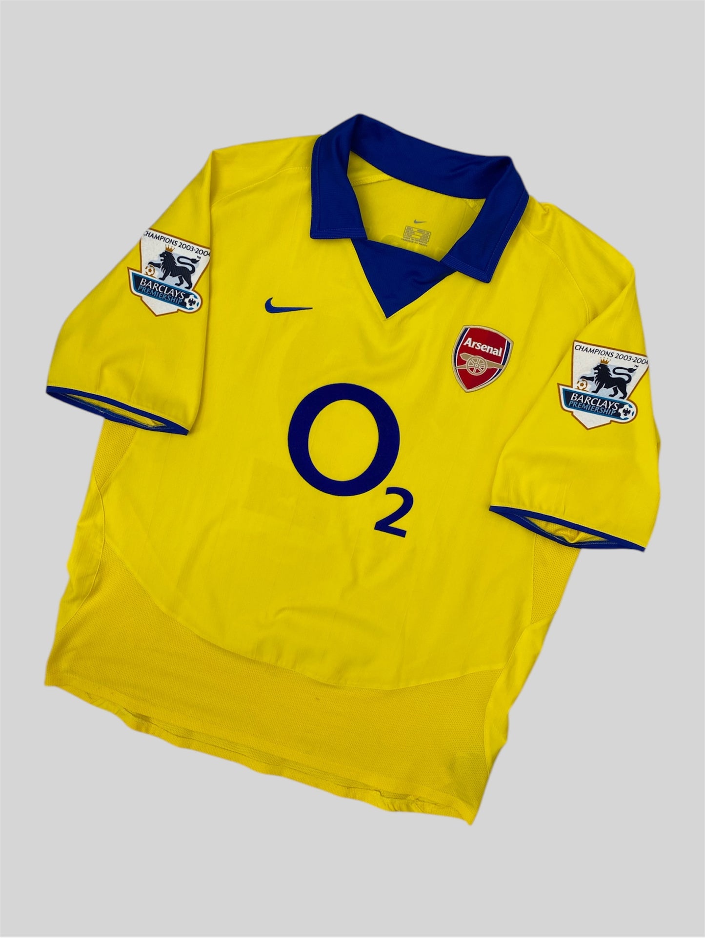 Arsenal 2003/2004 Nike Away Shirt “Lauren 12” Yellow Large