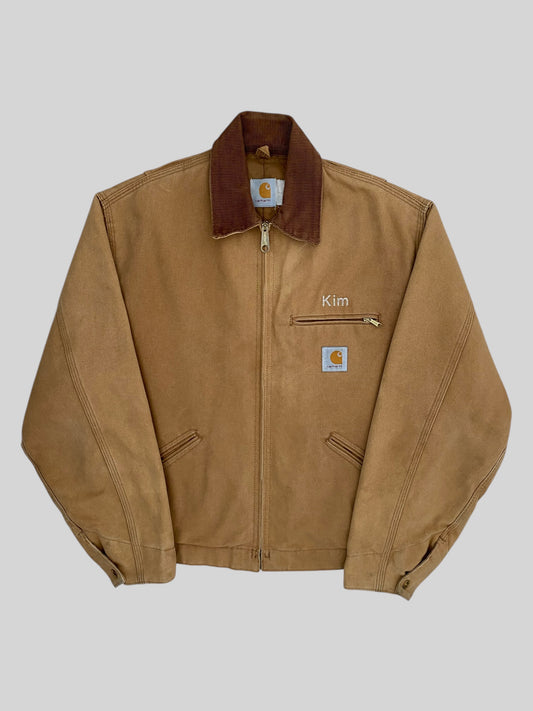 Vintage Carhartt Cushion Lined American Detroit Jacket Beige Large