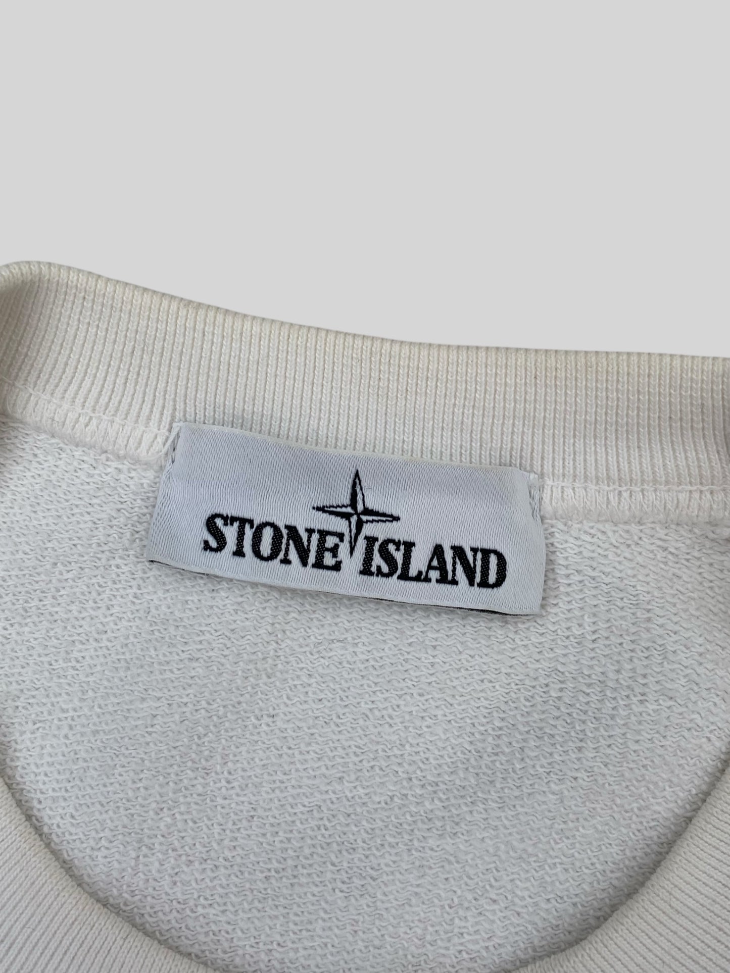 Authentic Rare Stone Island 2016 Pullover Spellout Sweatshirt White Small