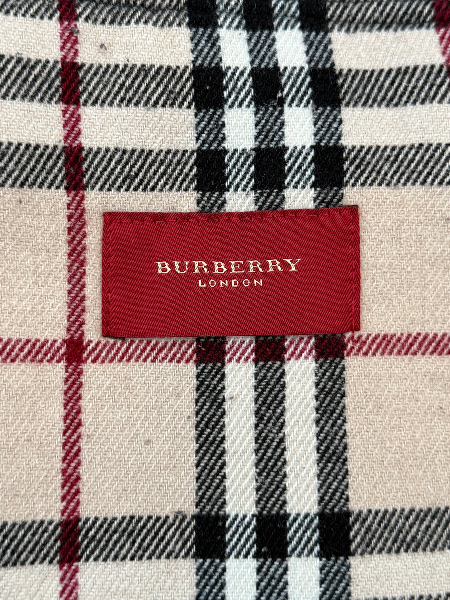 Authentic 2007 Burberry Nova Check Lined Wool Blend Coat Dark Beige Medium