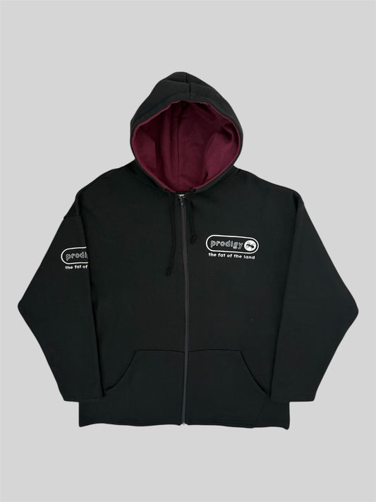 Rare Vintage The Prodigy The Fat of The Land 1997 Full Zip Hoodie Black Large