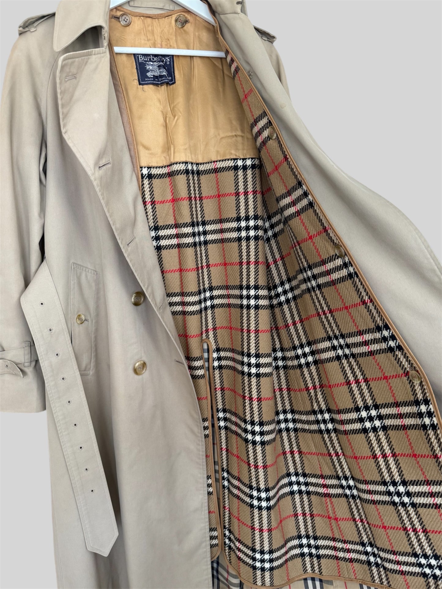 Rare Vintage Burberry Women’s Relaxed Fit Trench Coat & Inner Lining Size 8 Long