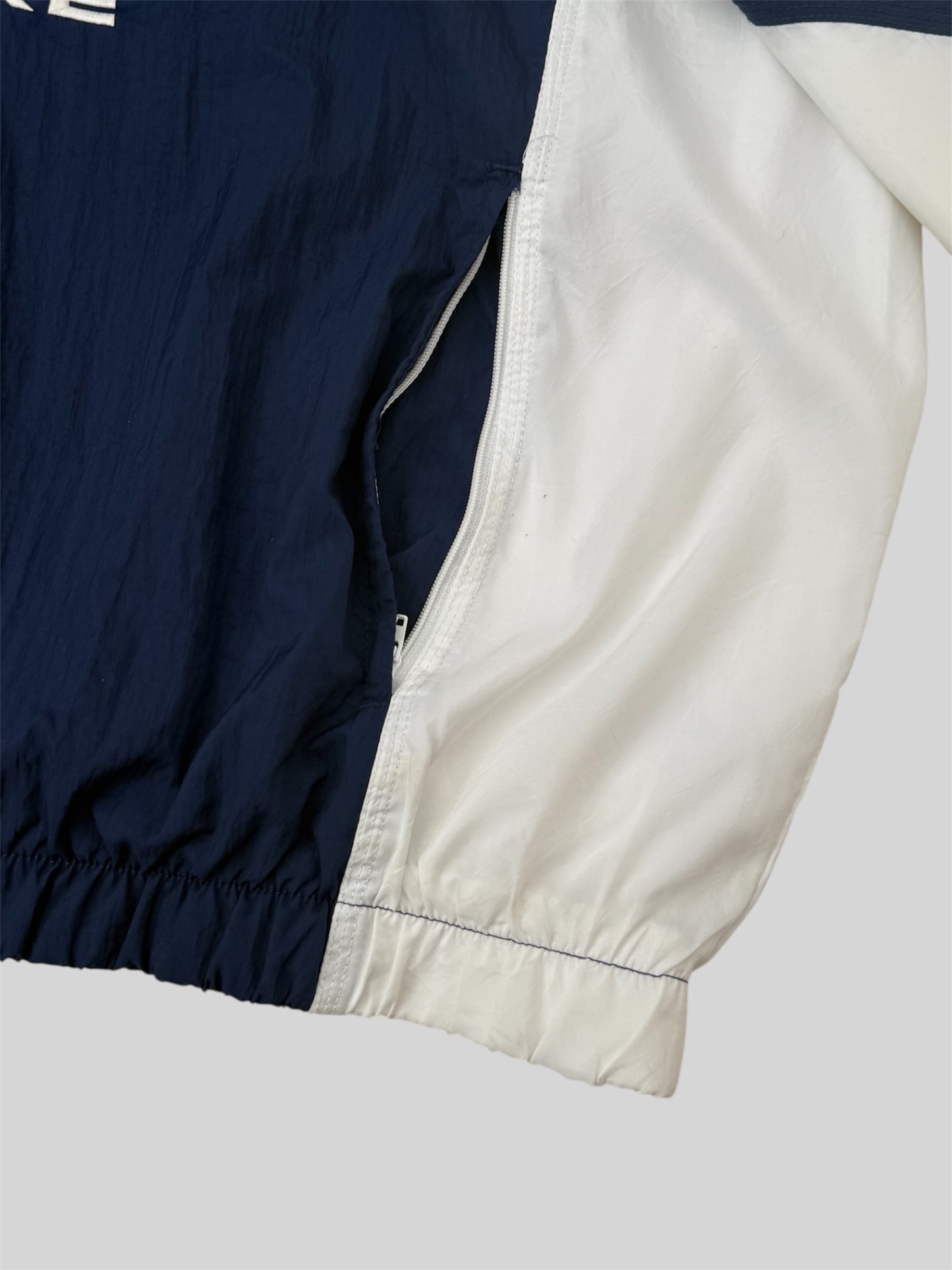 Vintage Nike Embroidered Spellout Quarter Zip Windbreaker Jacket Blue Large