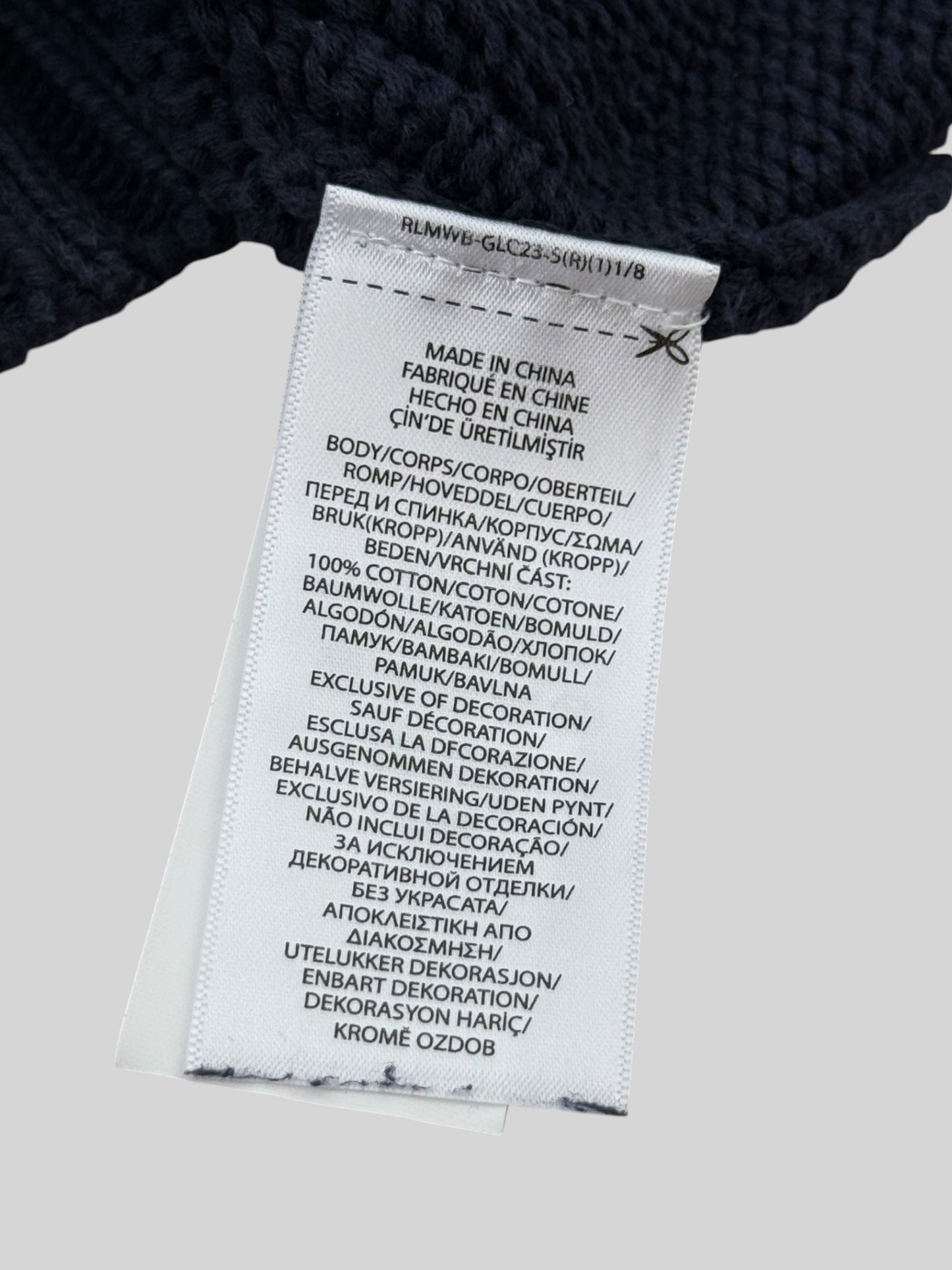 Authentic Polo Ralph Lauren USA Knitted Pullover Jumper Navy Medium *QR CODE*