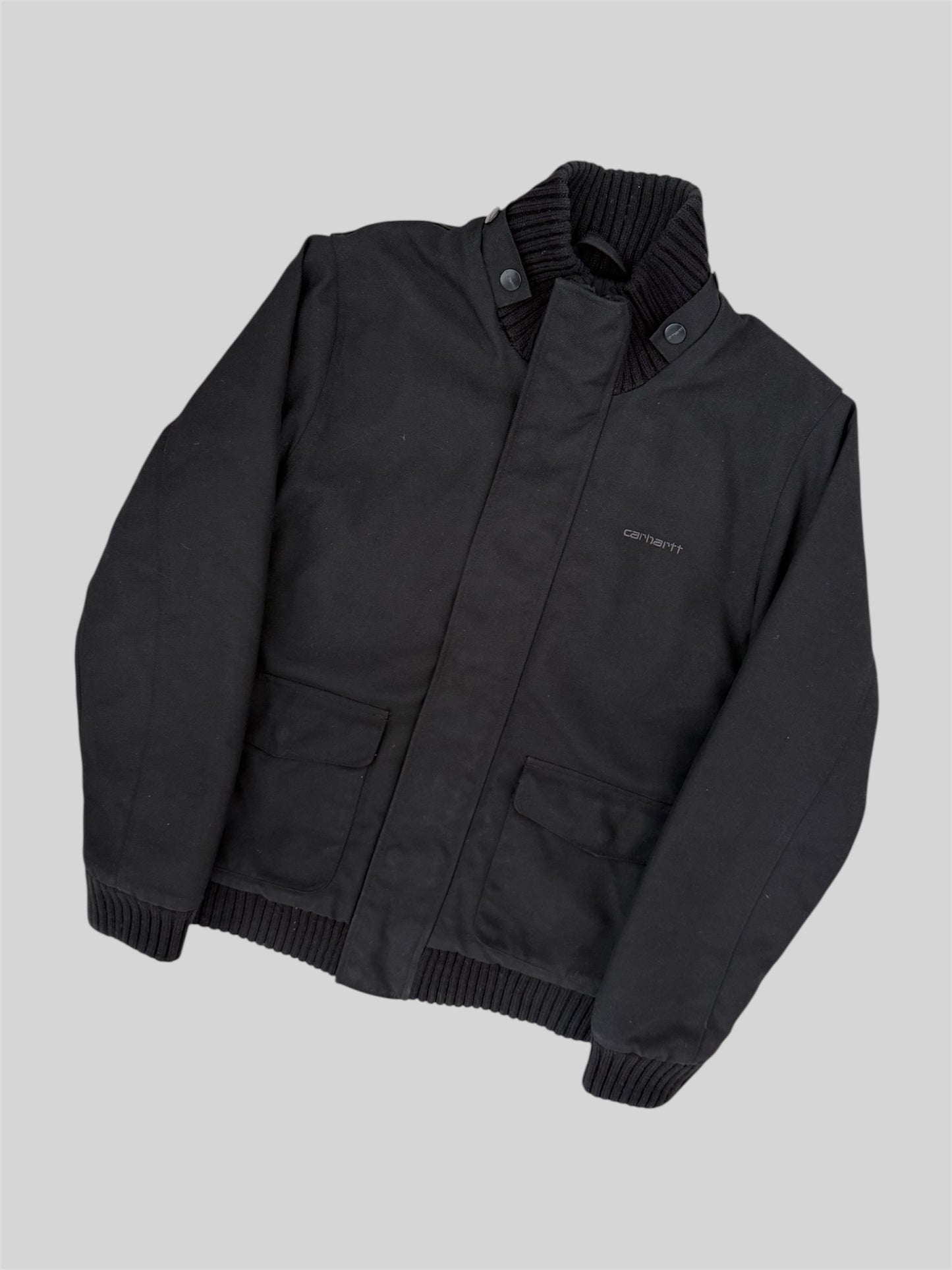 Modern Carhartt Embroidered Full Zip Cushion Lined Jacket Black Large
