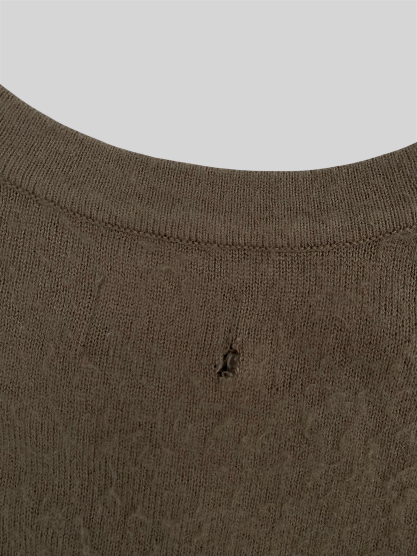 Vintage Stussy Spellout Pullover Knitted Sweatshirt Khaki Large