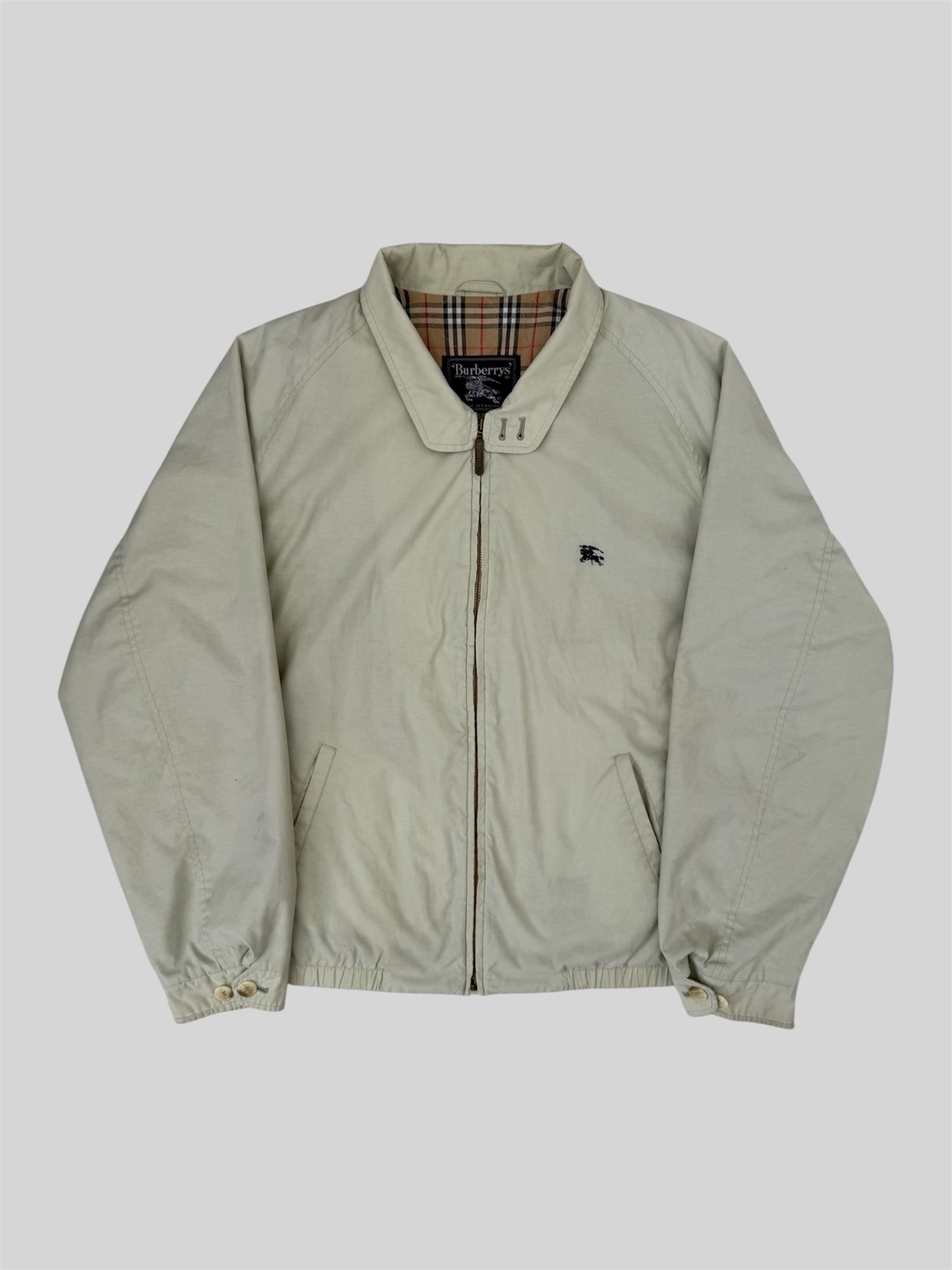 Authentic 1990s Burberry Nova Check Full Zip Coat Beige X-Large