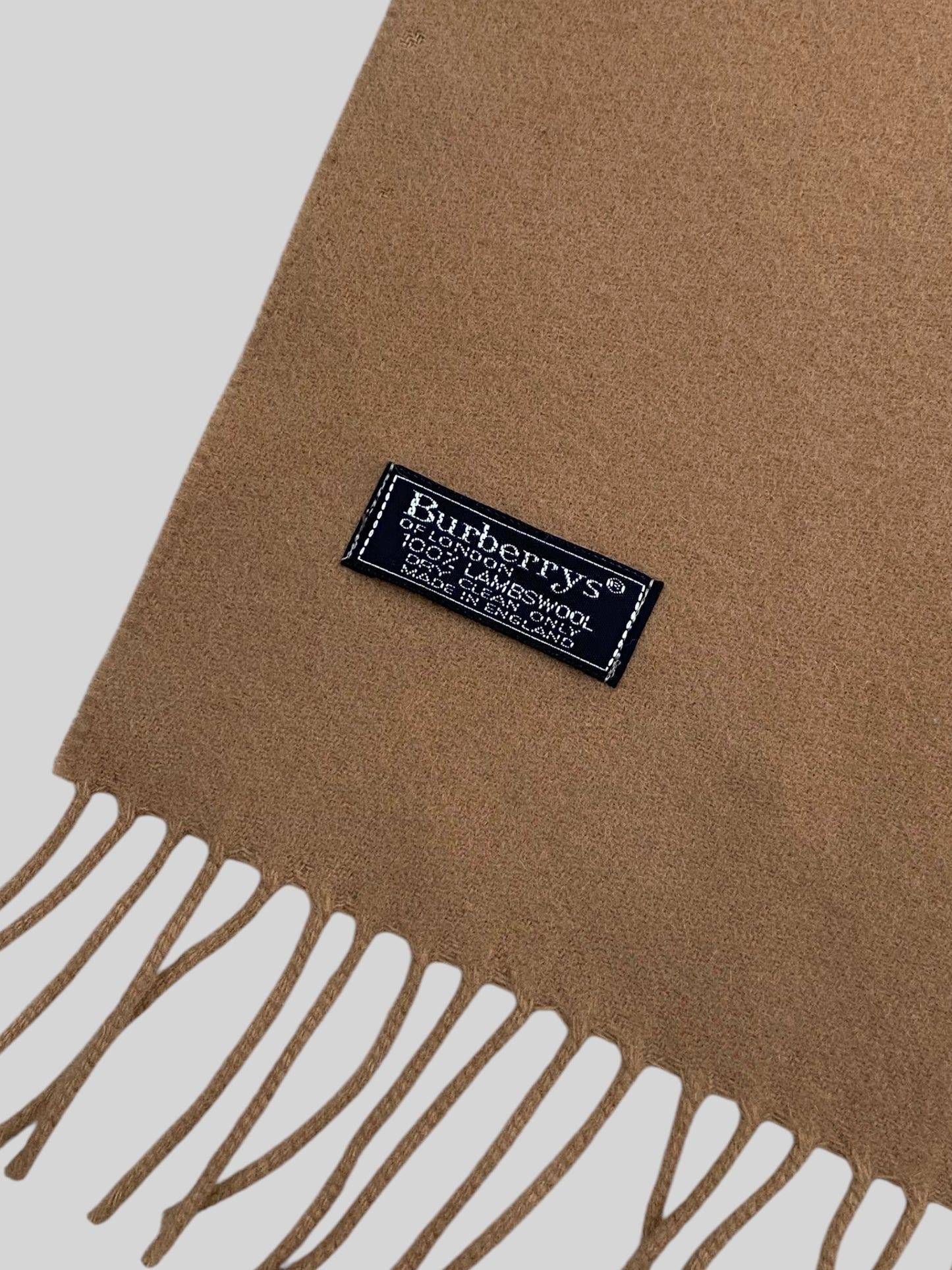 Vintage Burberry Emblem 100% Lambswool Scarf Beige