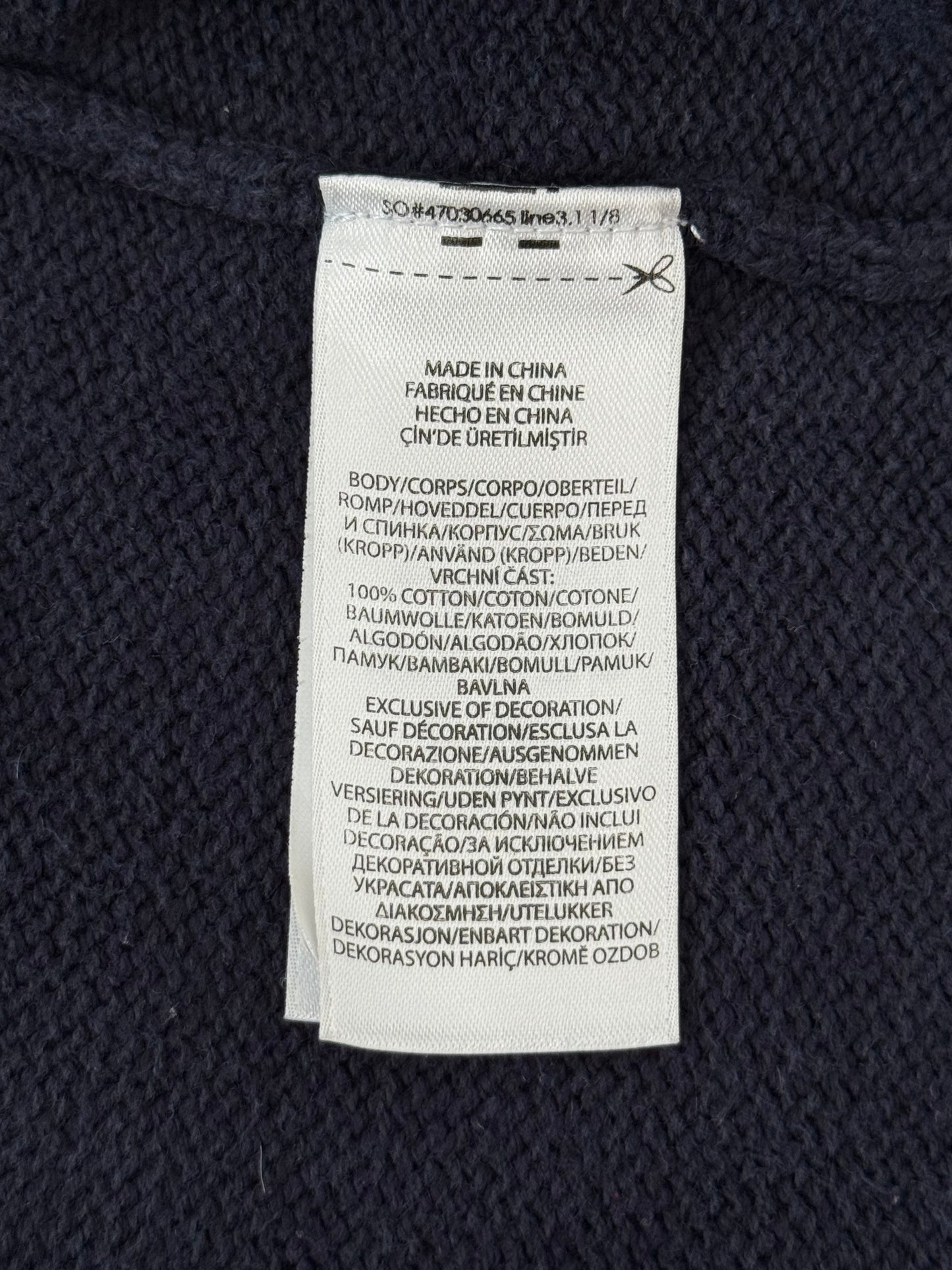 Authentic Polo Ralph Lauren Bear Knitted Pullover Jumper Navy Kids XL (18-20)
