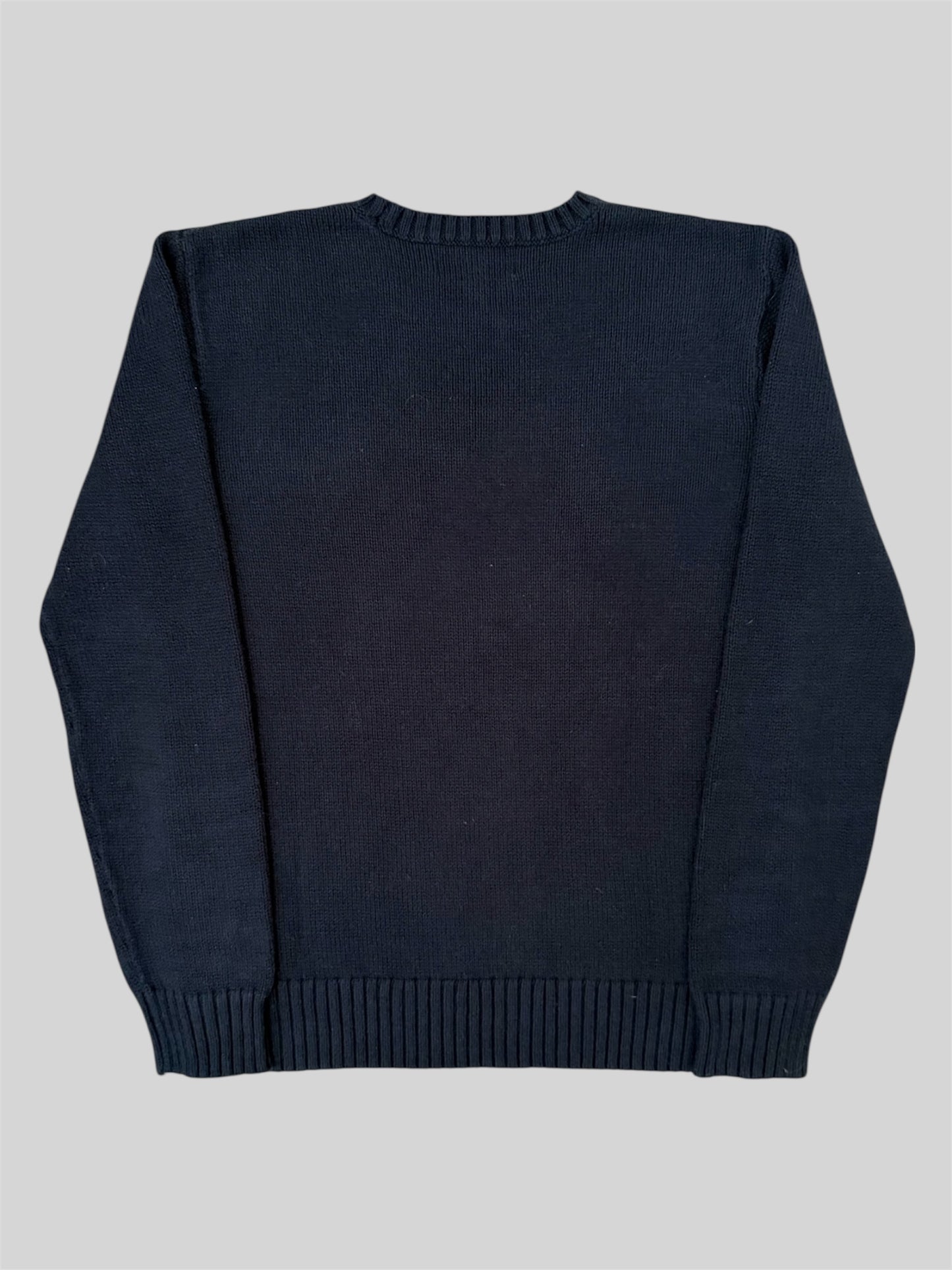 Authentic Polo Ralph Lauren Teddy Bear Knitted Pullover Jumper Navy L (14-16)