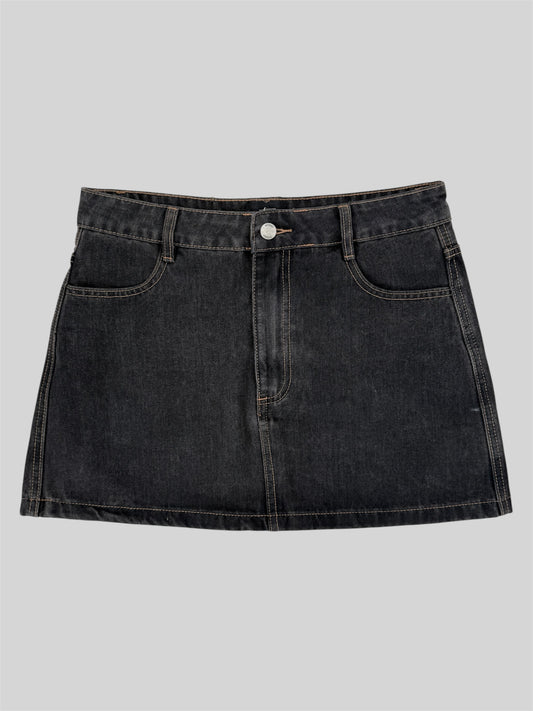 Modern Stussy Short Denim Straight Pencil Skirt Black Size 10