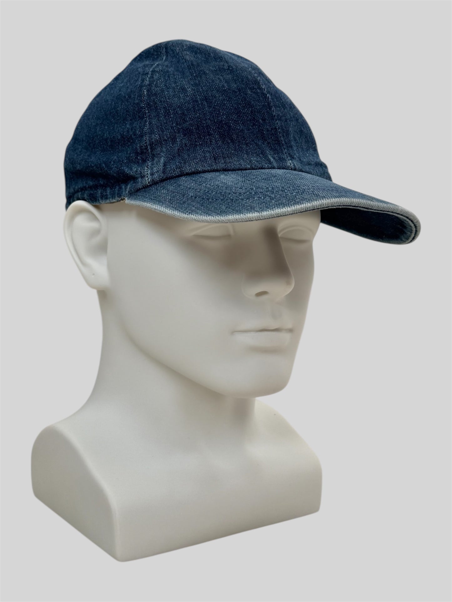 Vintage Burberry 2000s Nova Check Denim Adjustable Baseball Cap Blue One Size