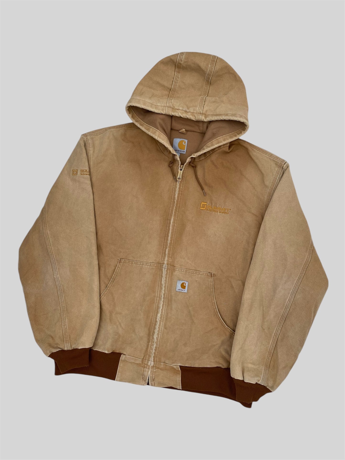 Vintage Carhartt Hooded Jacket J131 BRN Beige X-Large