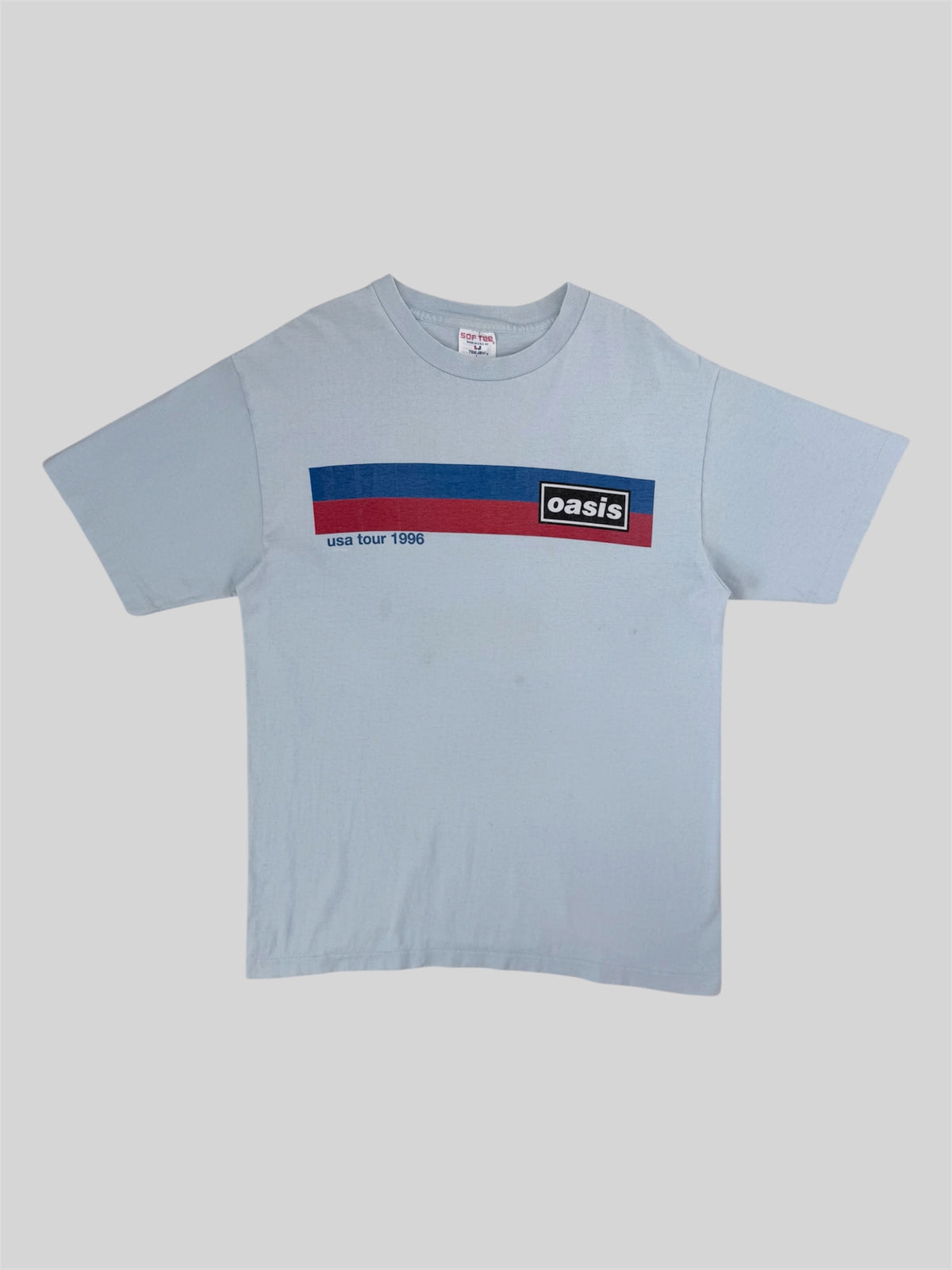 Vintage Oasis USA Tour 1996 Single Stitch T Shirt Light Blue Large