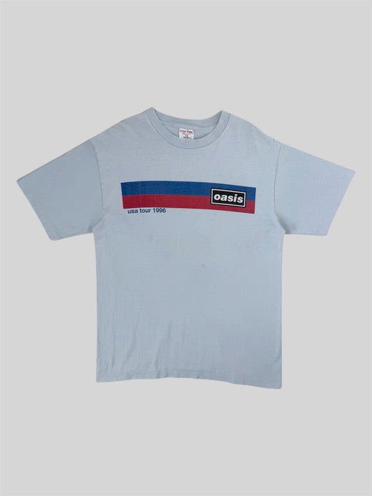 Vintage Oasis USA Tour 1996 Single Stitch T Shirt Light Blue Large