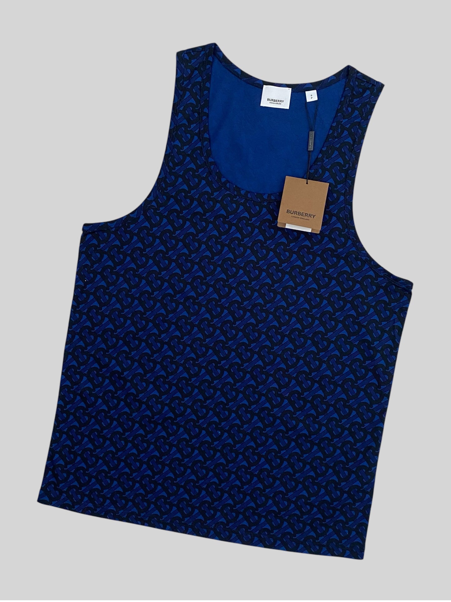 Burberry Women’s Navy Monogram Print Mini Dress Size Small £350RRP