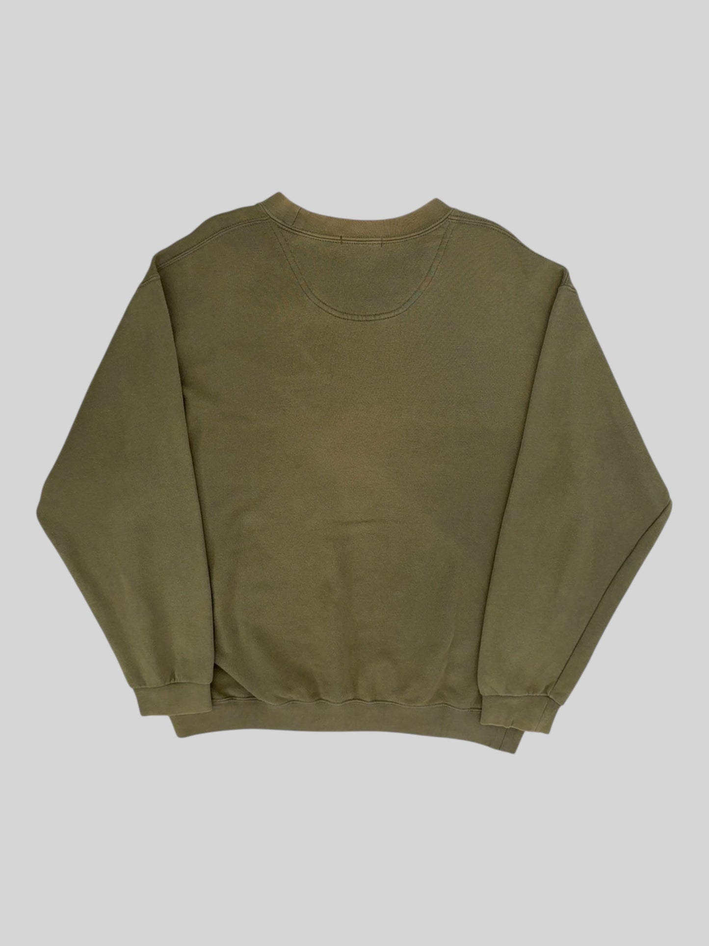 Vintage Burberry Embroidered Spellout Pullover Sweatshirt Light Green Medium
