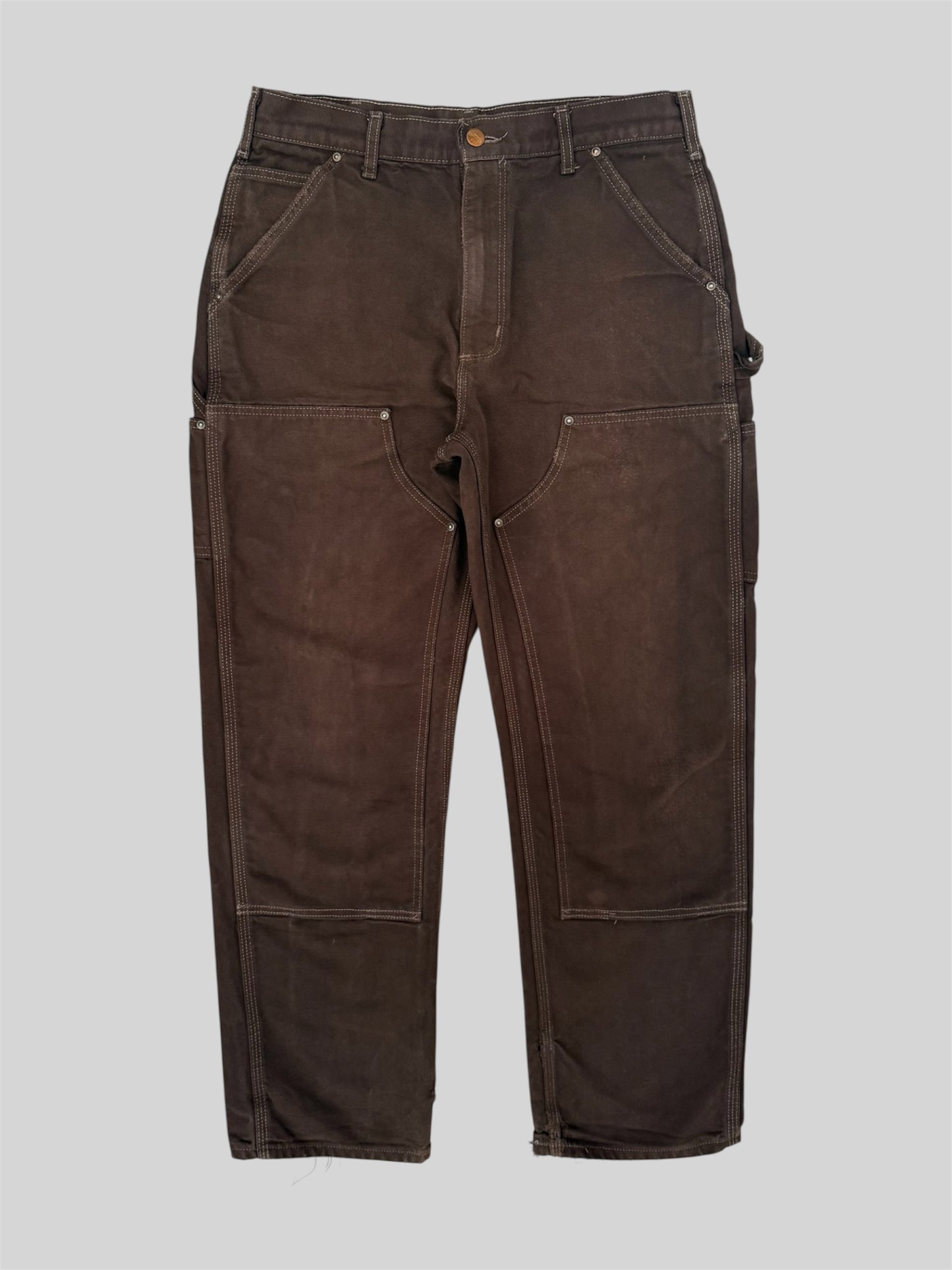 Vintage Carhartt 2011 Double Knee Carpenter Jeans B01 BRN W32 L32 Made In USA