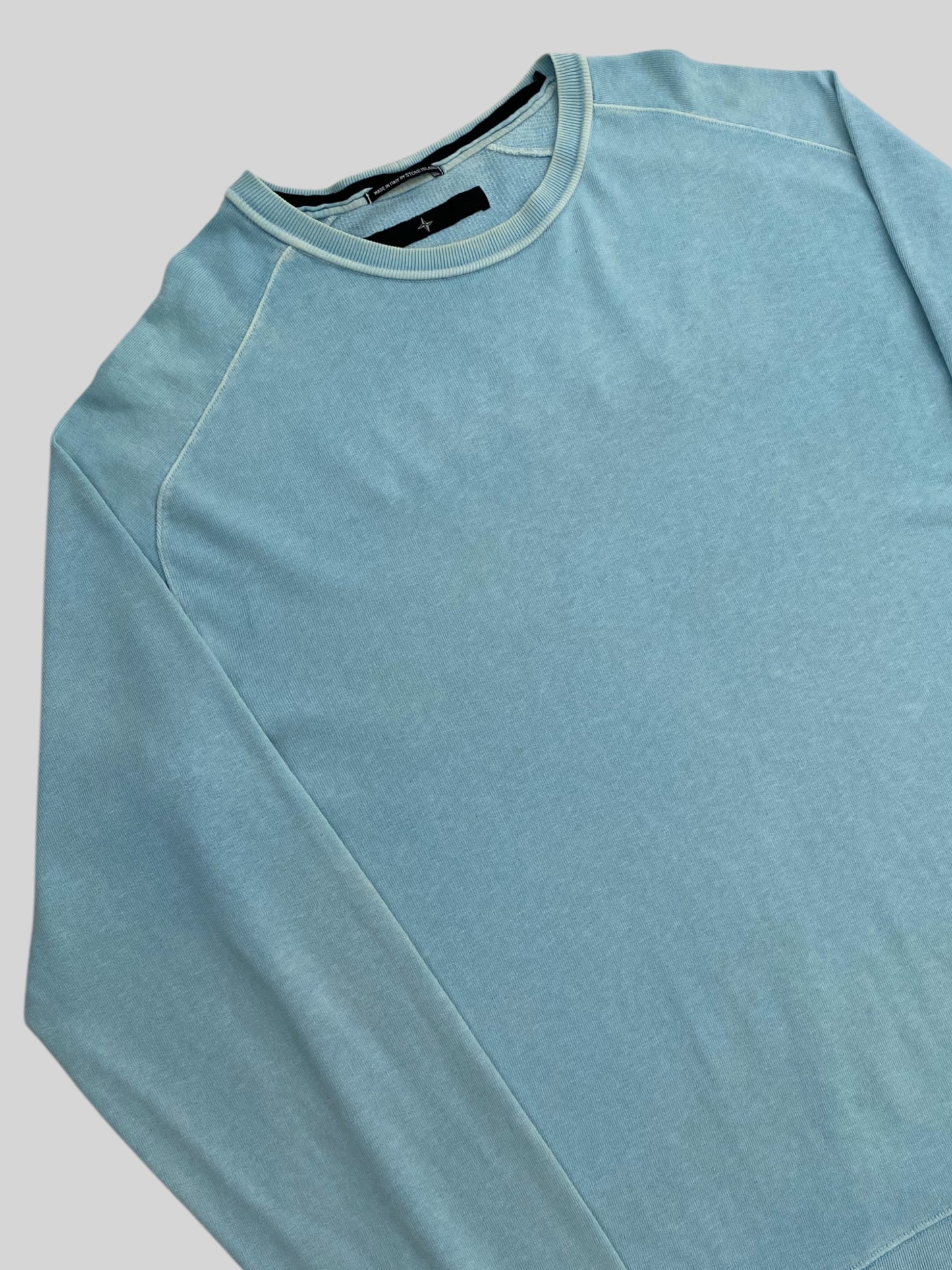 Authentic Stone Island Denim 2004 Pullover Sweatshirt Light Blue X-Large