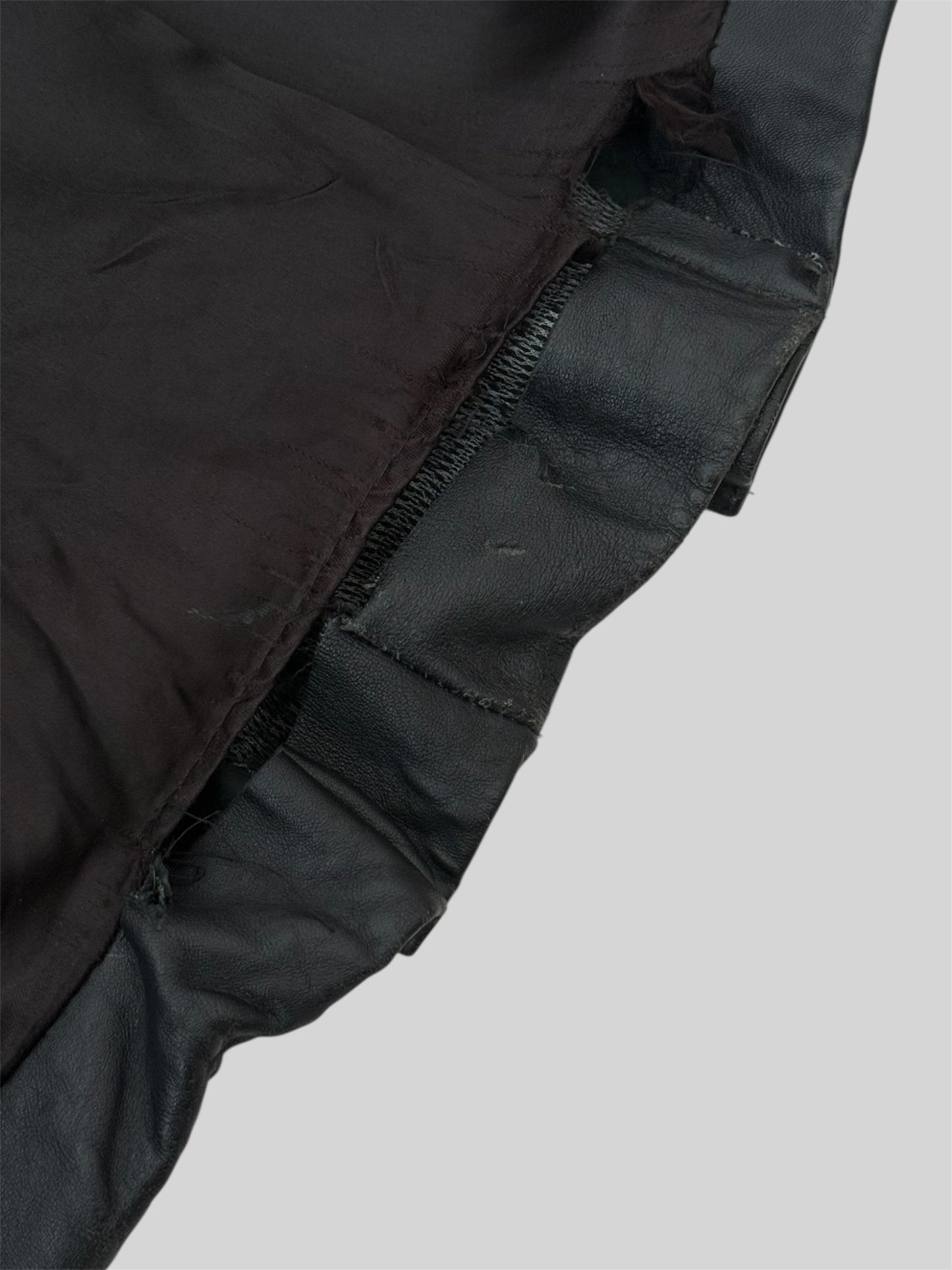 Rare 1990s Burberry Men’s Regular Fit Leather Trench Coat Black Size Medium